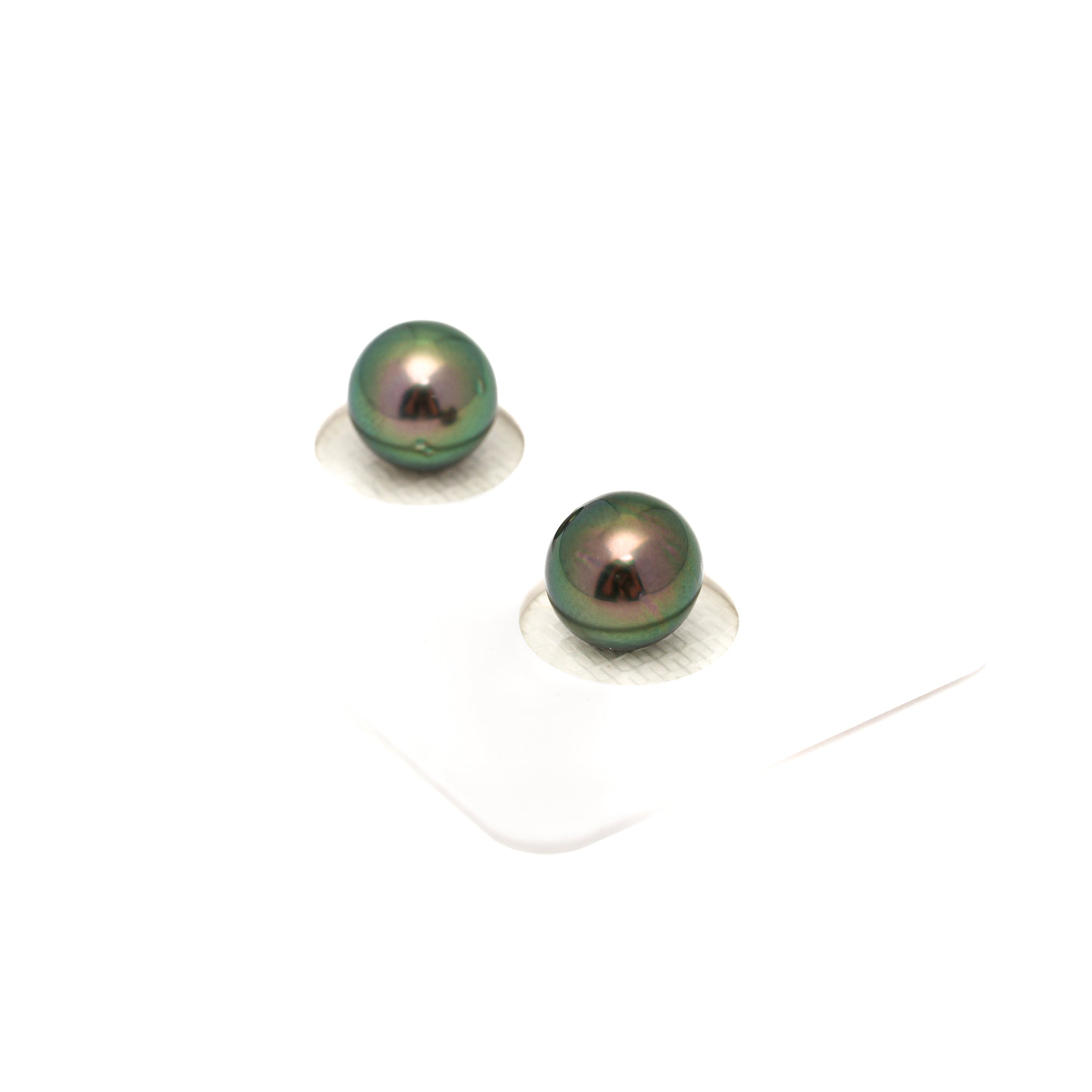 2pcs "Top Luster" Peacock 8.7-8.8mm - RSR AAA/AA Quality Tahitian Pearl Pair ER1760 OR13