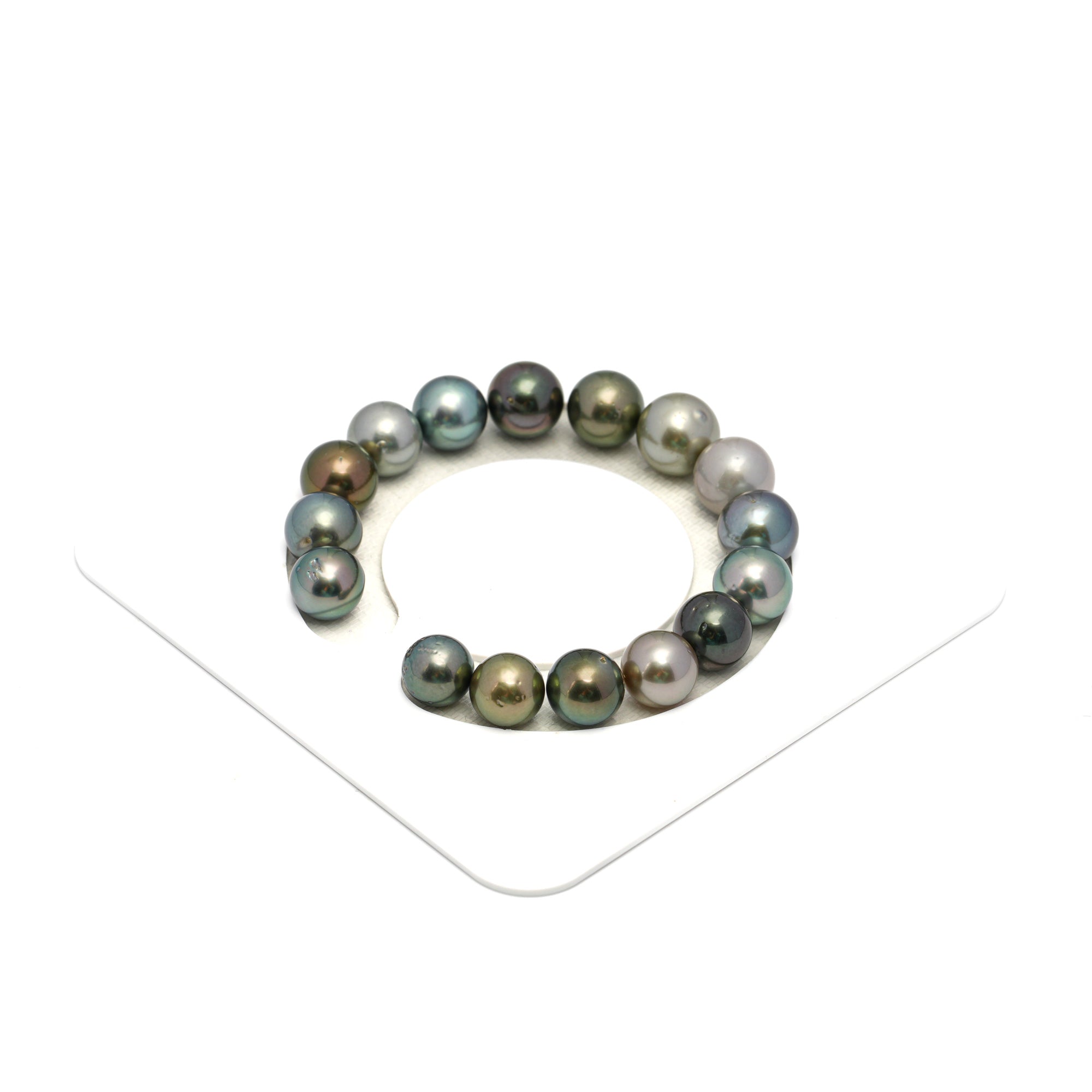 16pcs Multicolor 10-12mm - RSR AA Quality Tahitian Pearl Bracelet BR2265 OR12