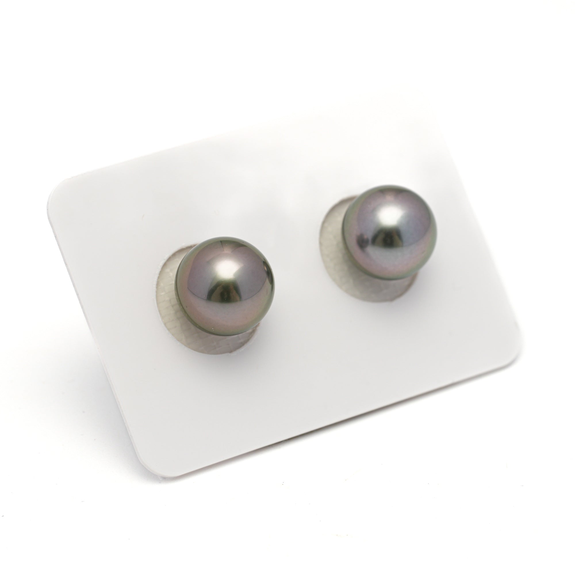 2pcs "High Luster" Cherry 10.3-10.4mm - RSR AAA/TOP Quality Tahitian Pearl Pair ER1682 OR11
