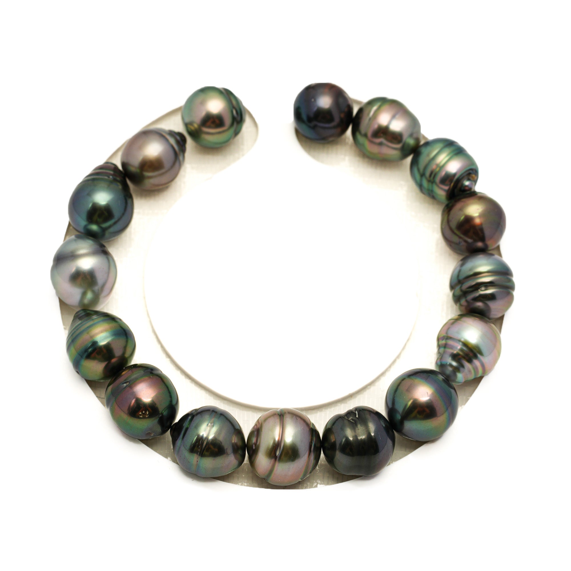 16pcs "High Luster" Multicolor 10-12mm - CL AAA Quality Tahitian Pearl Bracelet BR2476 LP2