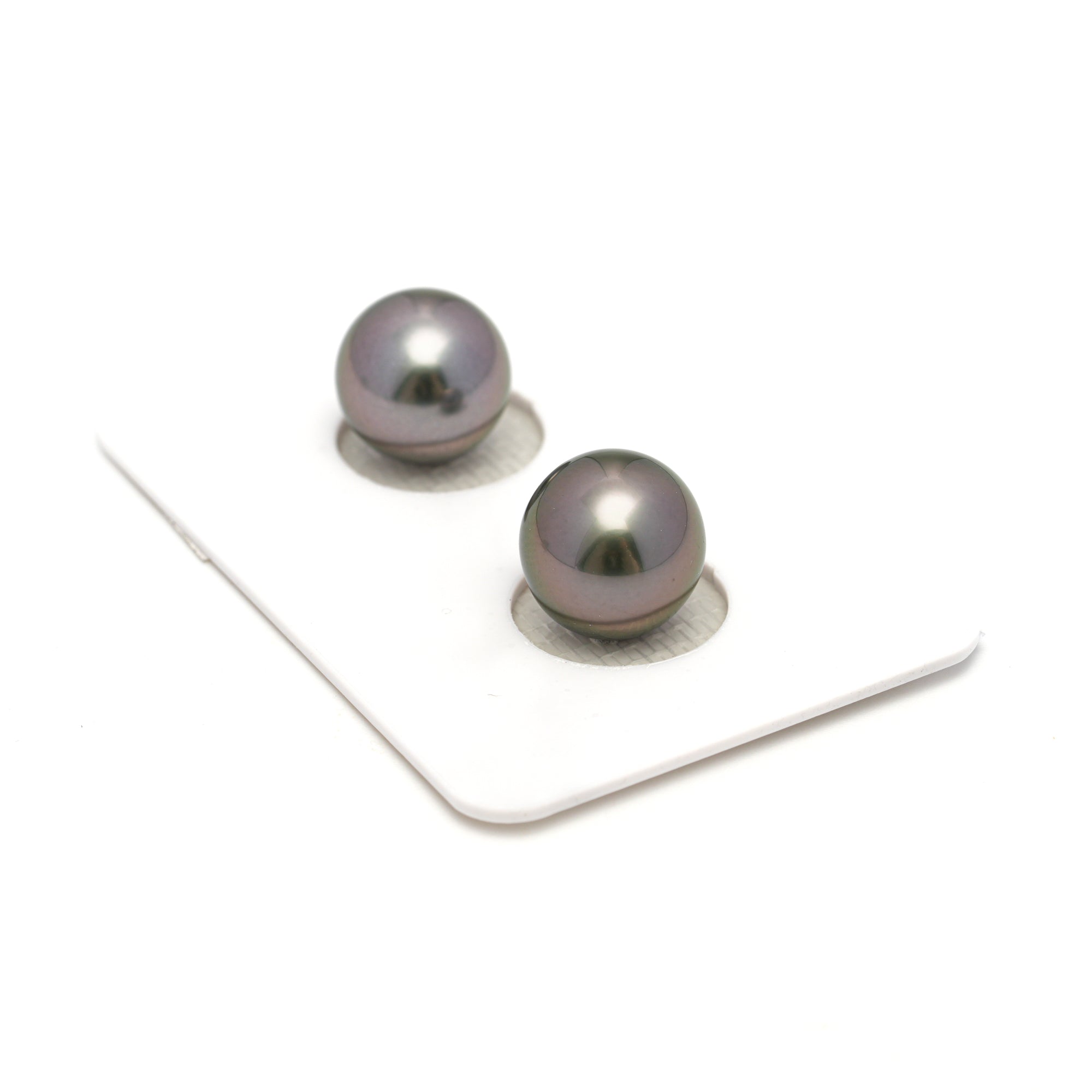 2pcs "High Luster" Cherry 10.3-10.4mm - RSR AAA/TOP Quality Tahitian Pearl Pair ER1682 OR11
