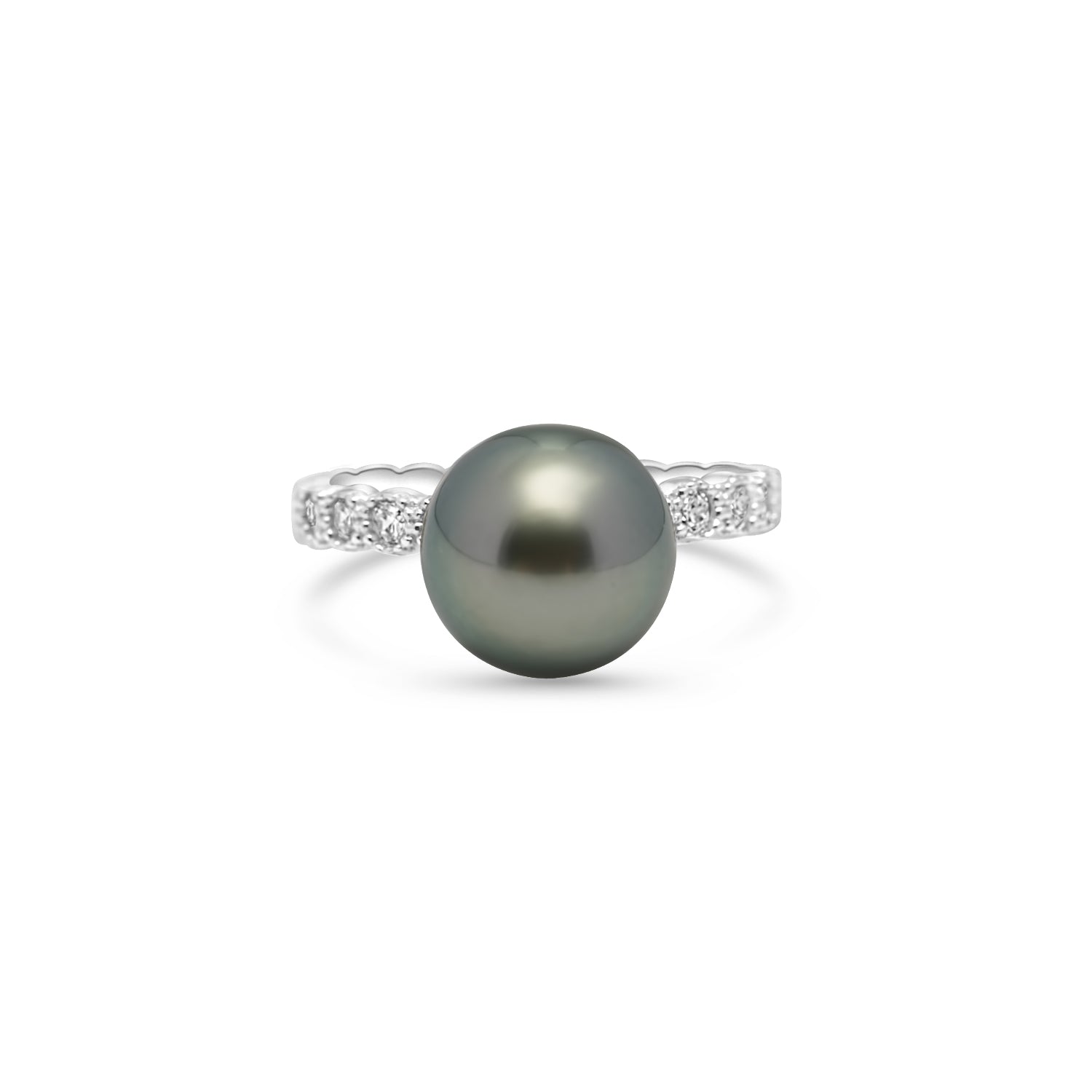 925 Sterling Silver Tahitian Pearl Ring SHM1460 THMIX1