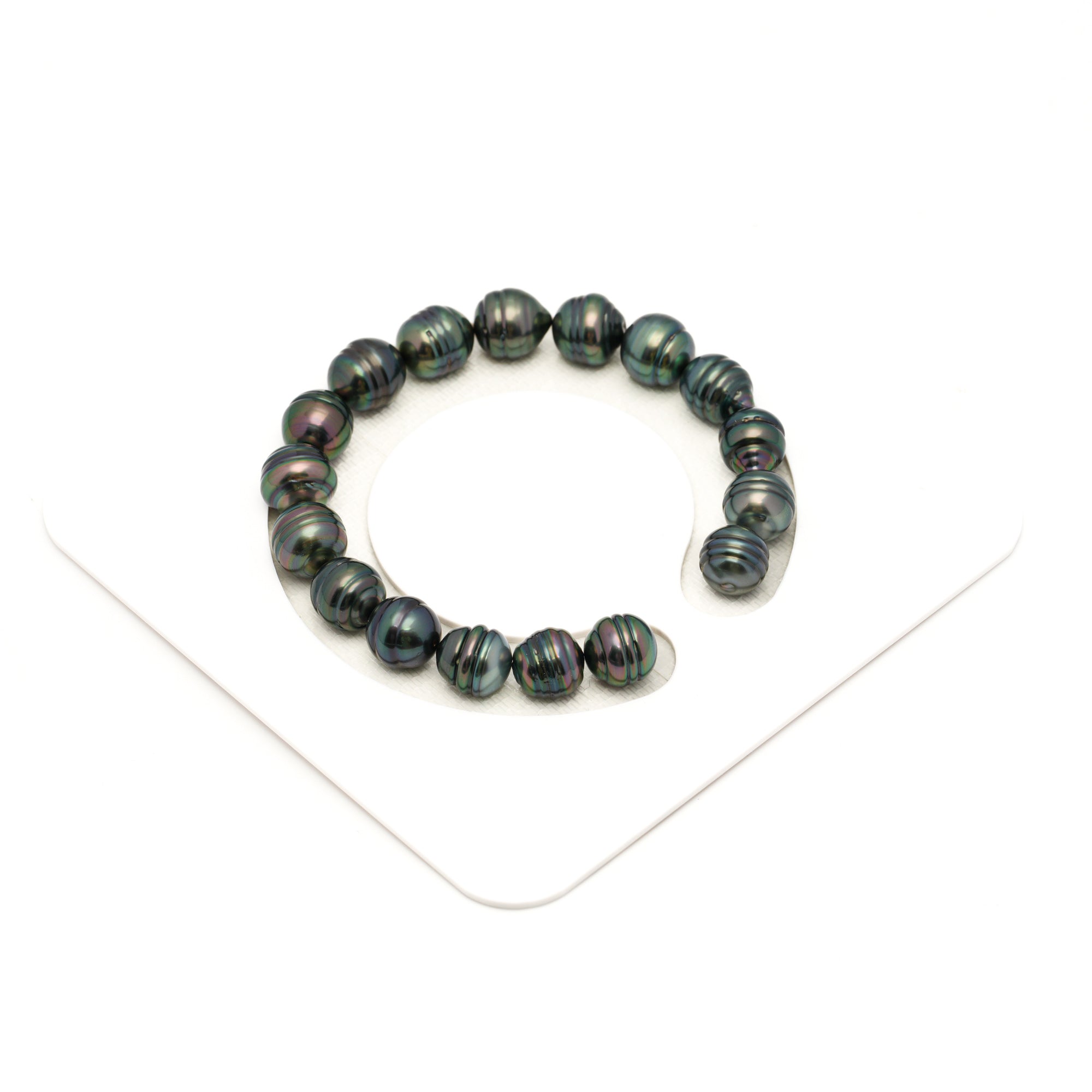 17pcs Green 9-10mm - CL AAA Quality Tahitian Pearl Bracelet BR2437 LP1