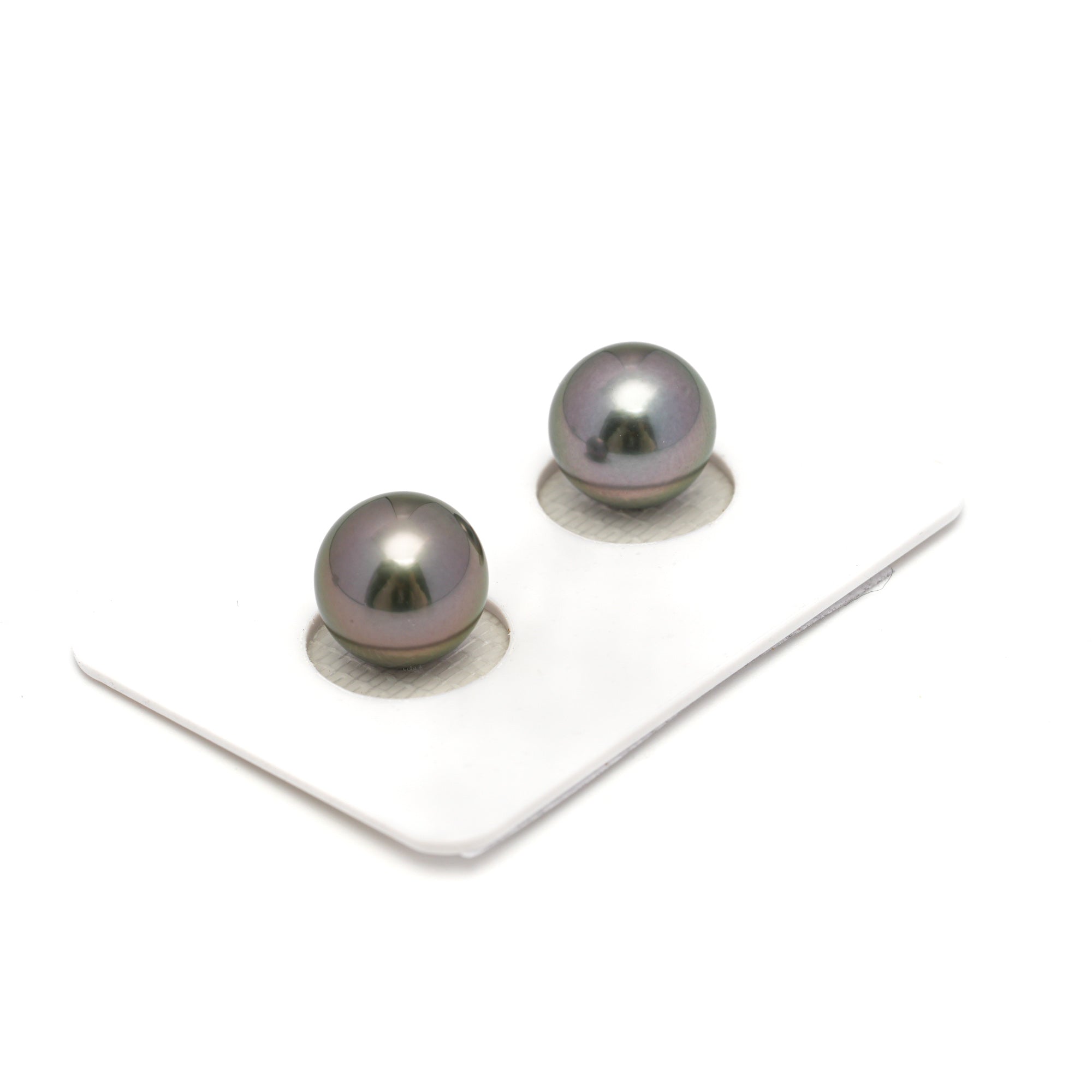 2pcs "High Luster" Cherry 10.3-10.4mm - RSR AAA/TOP Quality Tahitian Pearl Pair ER1682 OR11