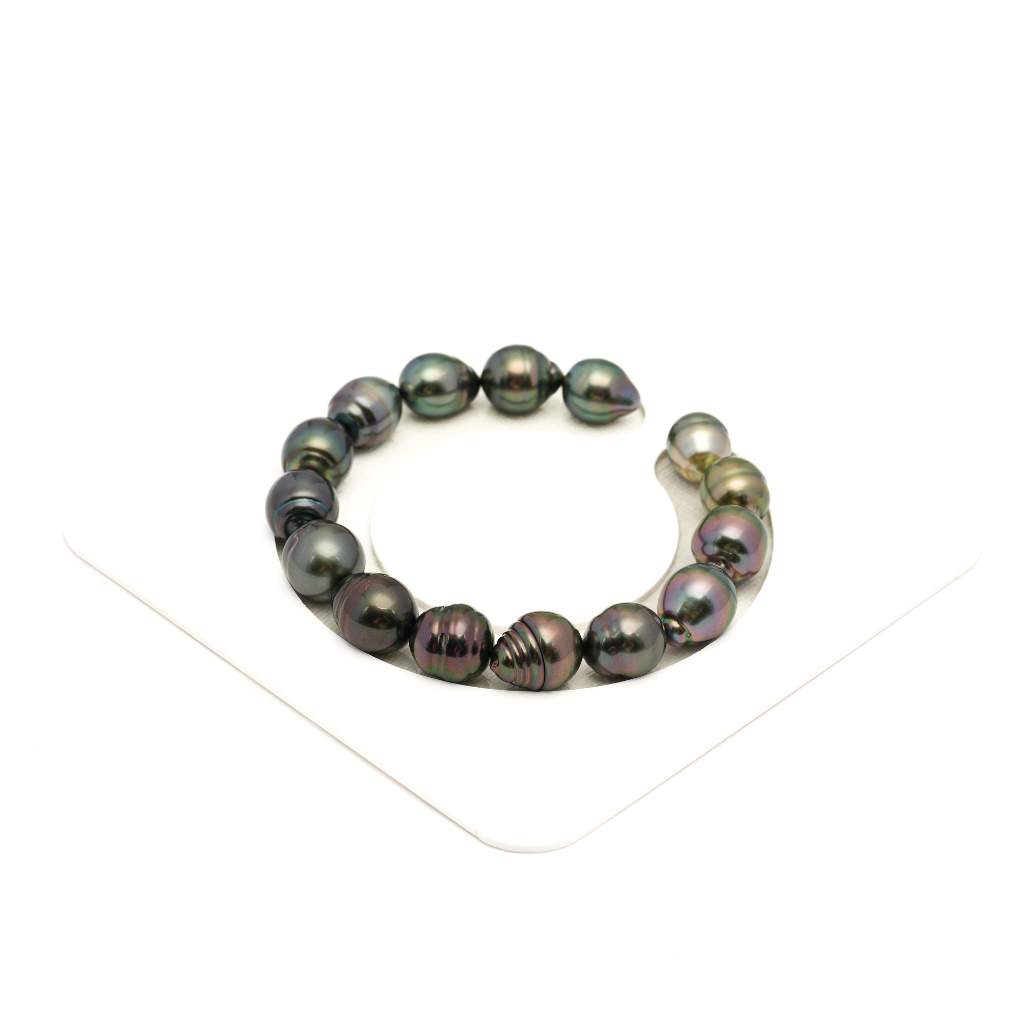 15pcs "High Luster" Green Cherry 9-11mm - CL/SB AAA Quality Tahitian Pearl Bracelet BR2483 LP2