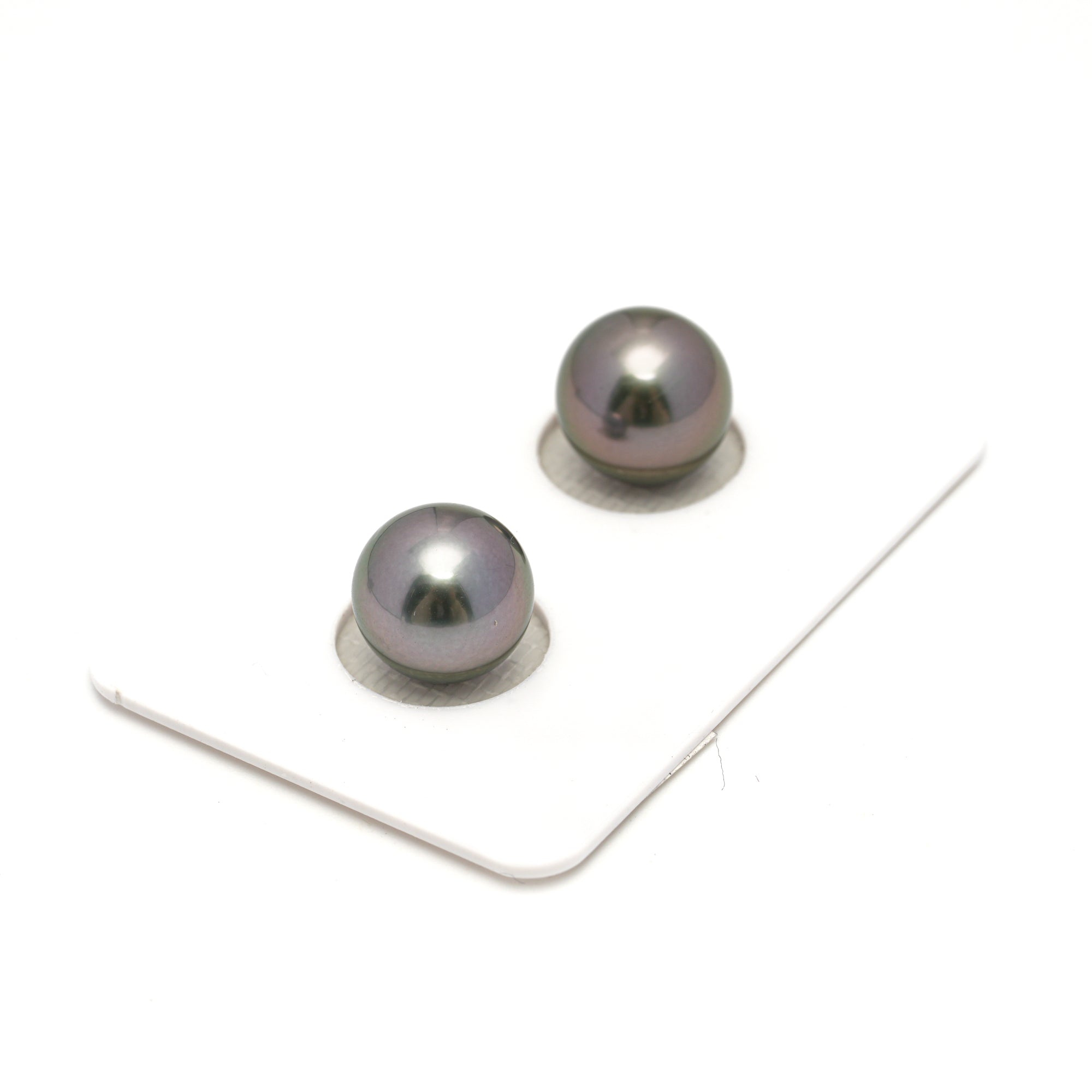 2pcs "High Luster" Cherry 10.3-10.4mm - RSR AAA/TOP Quality Tahitian Pearl Pair ER1682 OR11