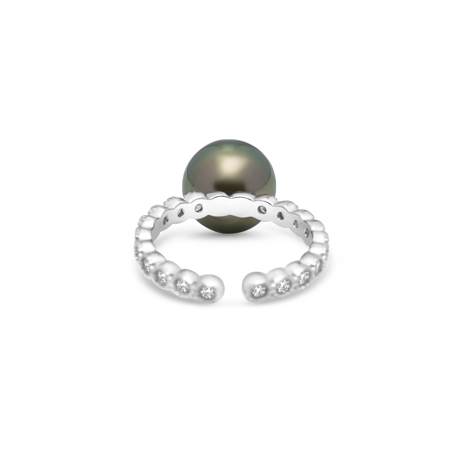 925 Sterling Silver Tahitian Pearl Ring SHM1460 THMIX1