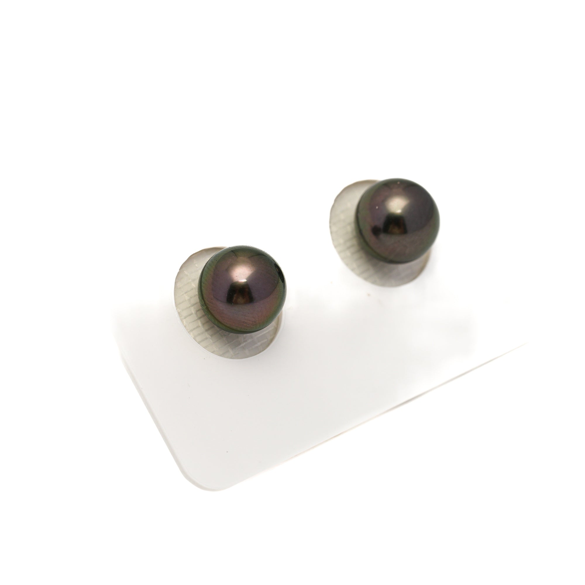 2pcs Green 8.9-9mm - RSR AAA/AA Quality Tahitian Pearl Pair ER1745 OR13