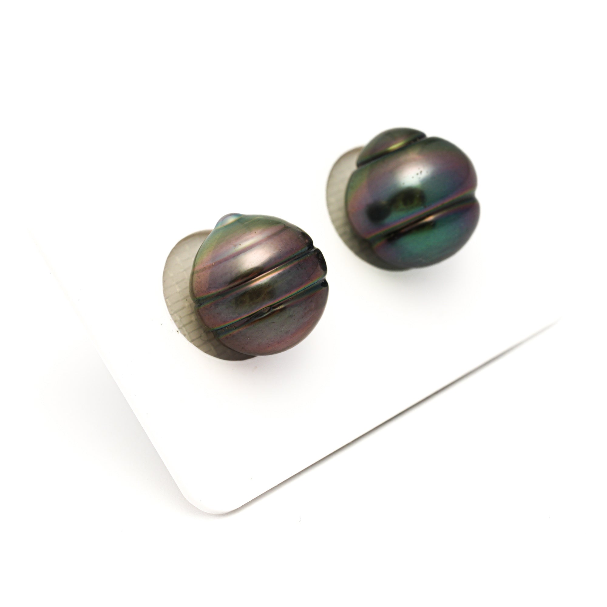 2pcs Cherry Mix 12.4-12.6mm - CL AAA Quality Tahitian Pearl Pair ER1813 CMP9