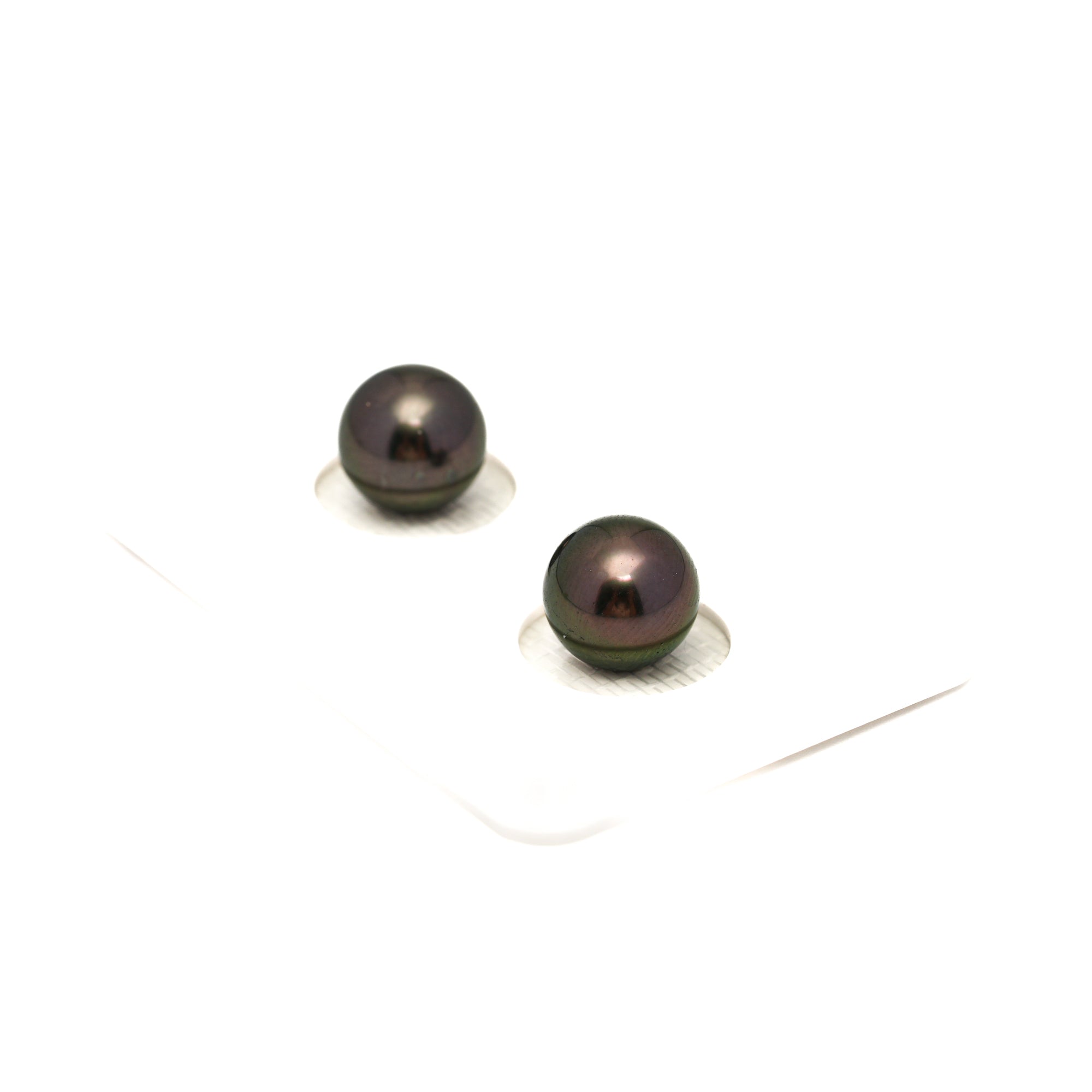 2pcs Green 8.9-9mm - RSR AAA/AA Quality Tahitian Pearl Pair ER1745 OR13