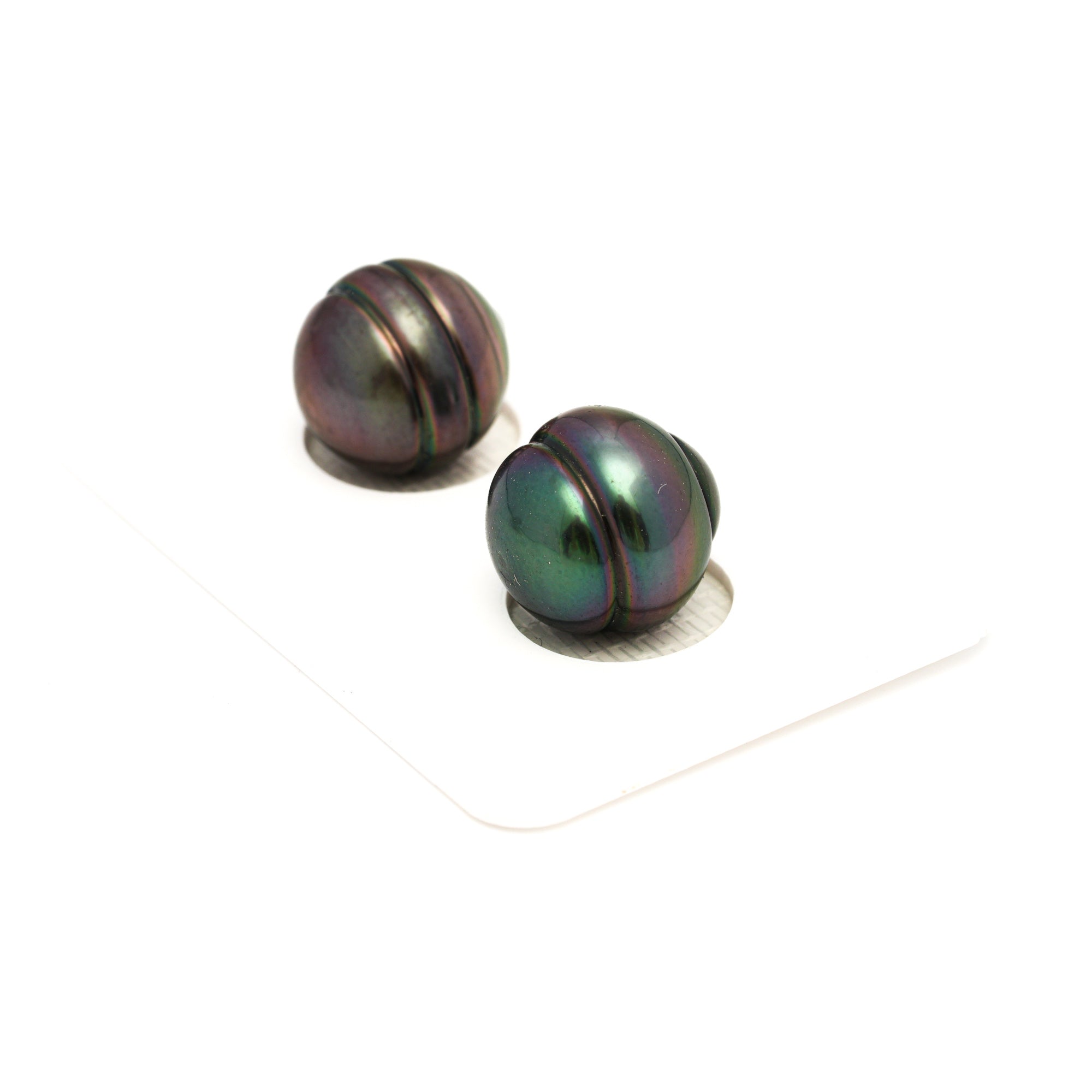 2pcs Cherry Mix 12.4-12.6mm - CL AAA Quality Tahitian Pearl Pair ER1813 CMP9