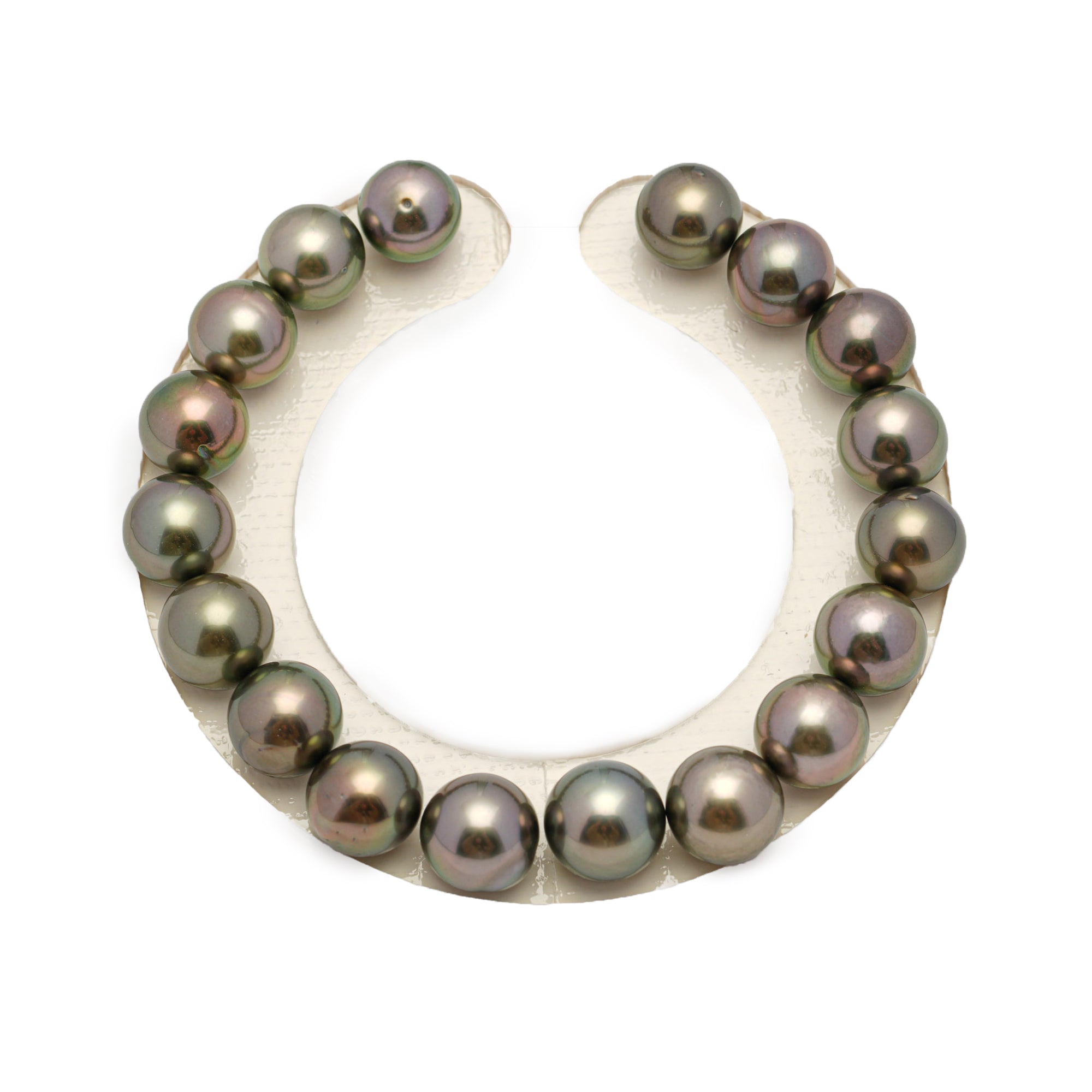 18pcs "High Luster" Olive Green 9-10mm - SR/NR AAA Quality Tahitian Pearl Bracelet BR2220 OR10