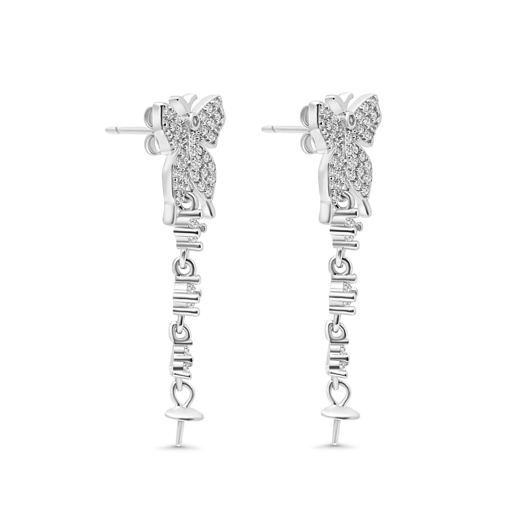 Studs Earring Bails 925 Silver for Pearl SC505