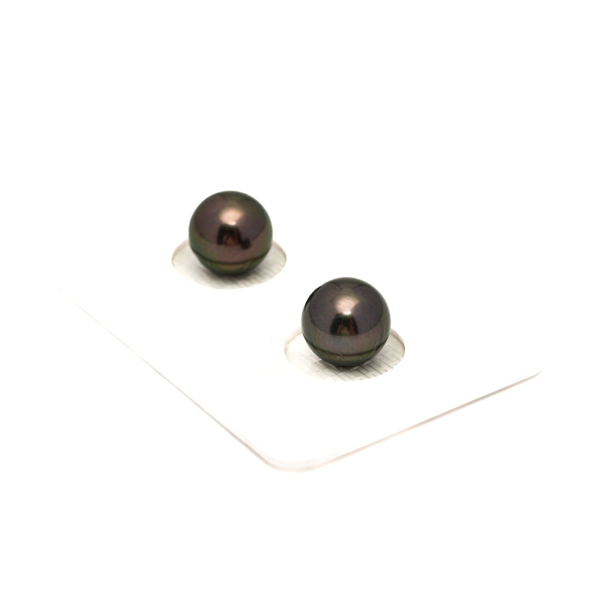2pcs Green 8.9-9mm - RSR AAA/AA Quality Tahitian Pearl Pair ER1745 OR13
