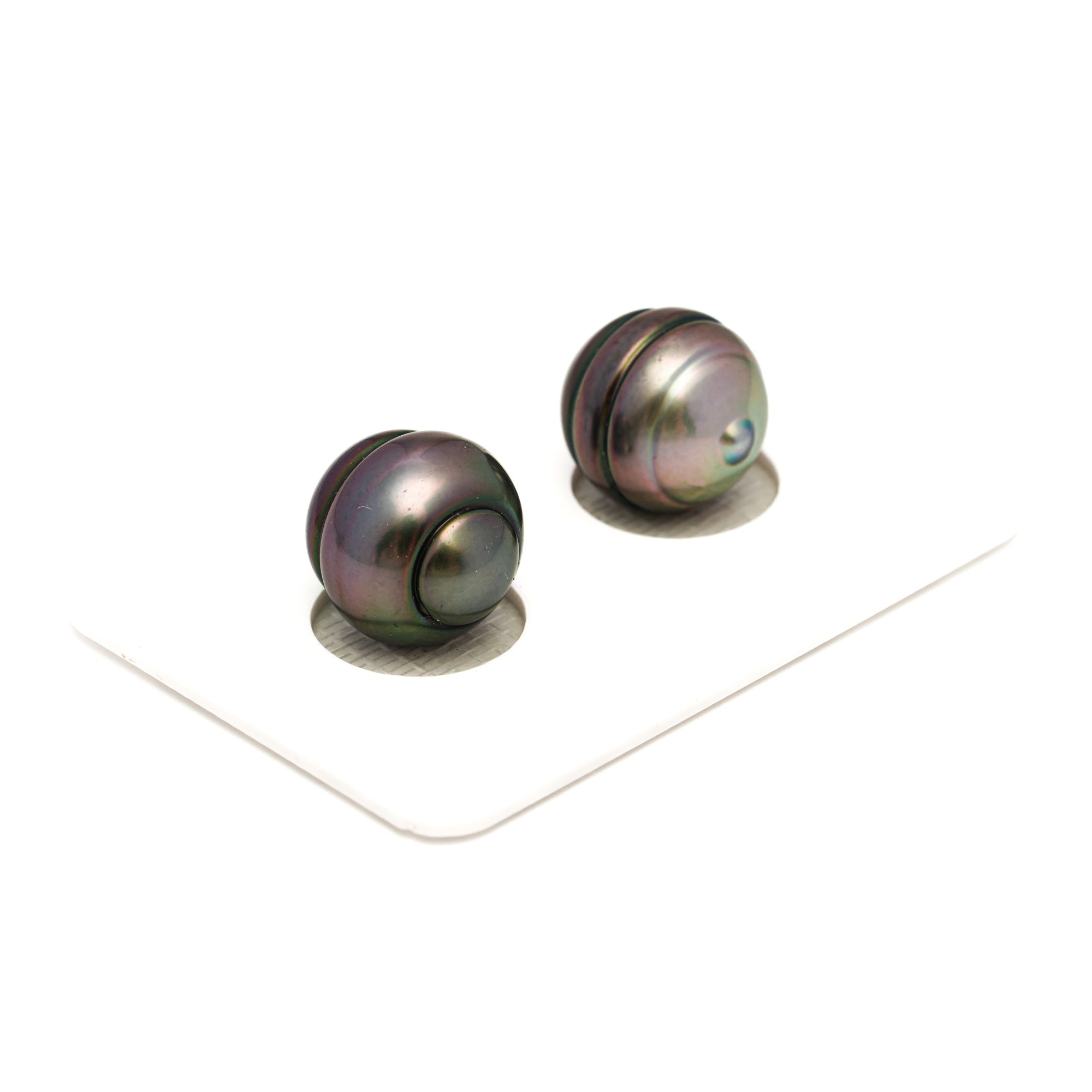 2pcs Cherry Mix 12.4-12.6mm - CL AAA Quality Tahitian Pearl Pair ER1813 CMP9