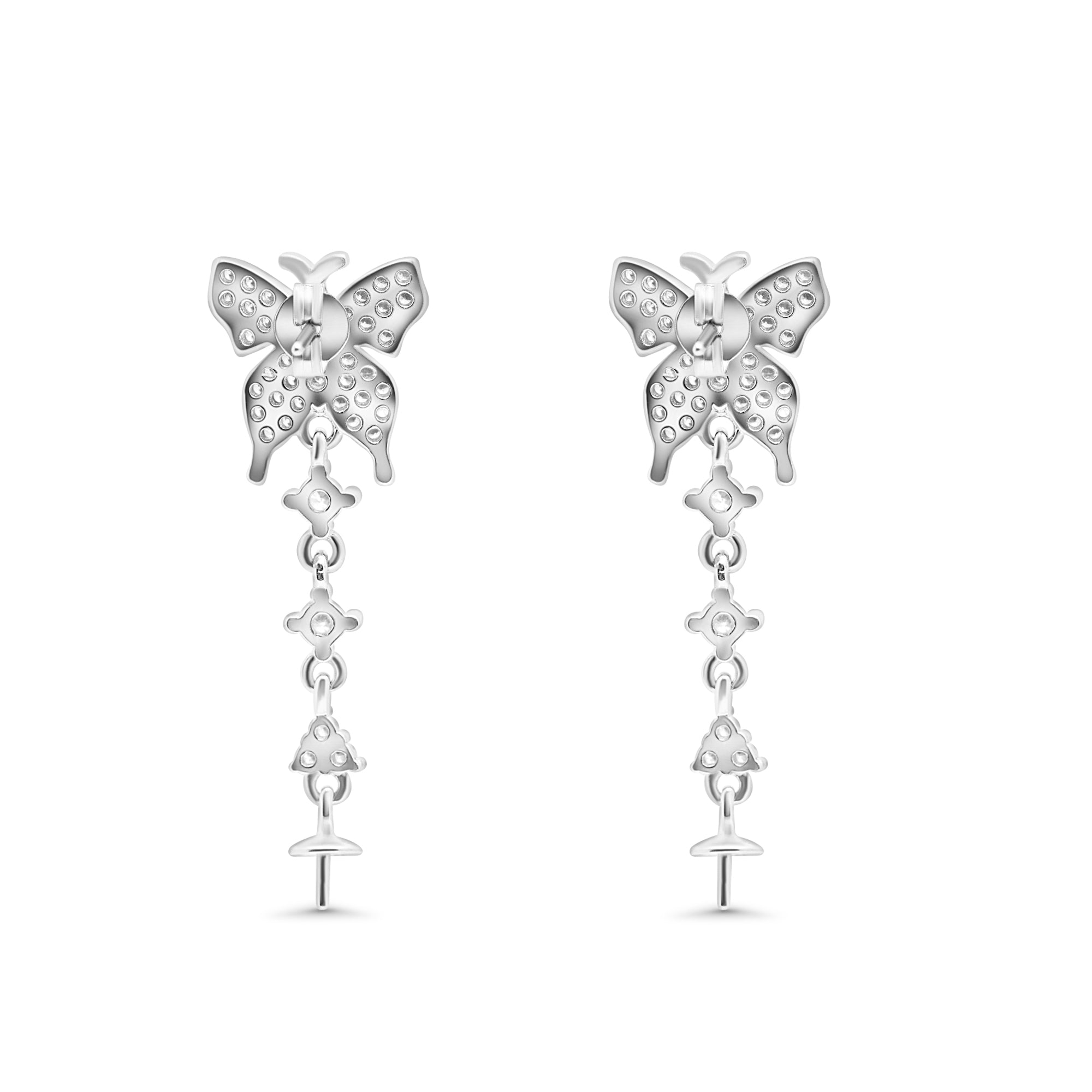 Studs Earring Bails 925 Silver for Pearl SC505