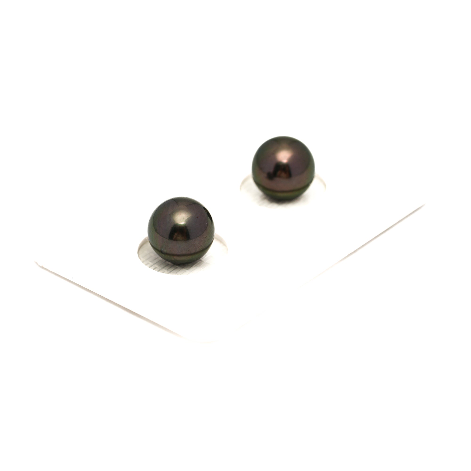 2pcs Green 8.9-9mm - RSR AAA/AA Quality Tahitian Pearl Pair ER1745 OR13