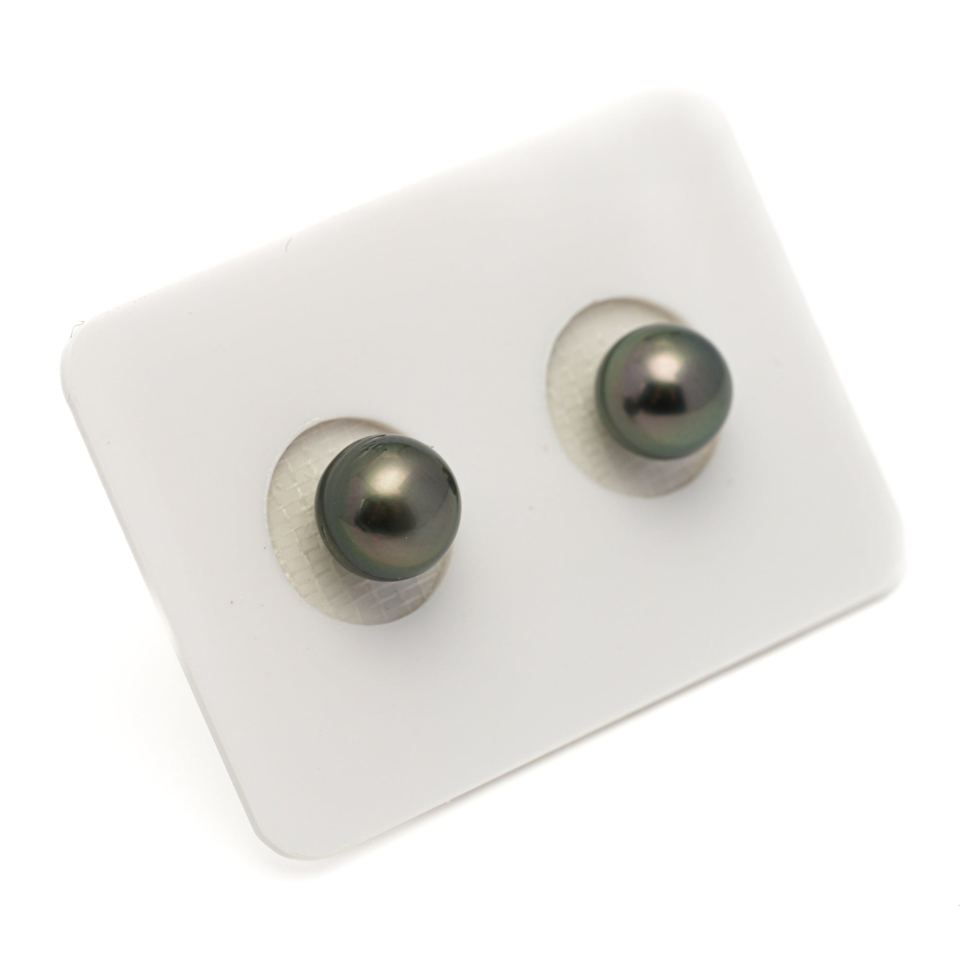 2pcs Green 8.1-8.4mm - SR/NR AAA/AA Quality Tahitian Pearl Pair ER1896 LP1