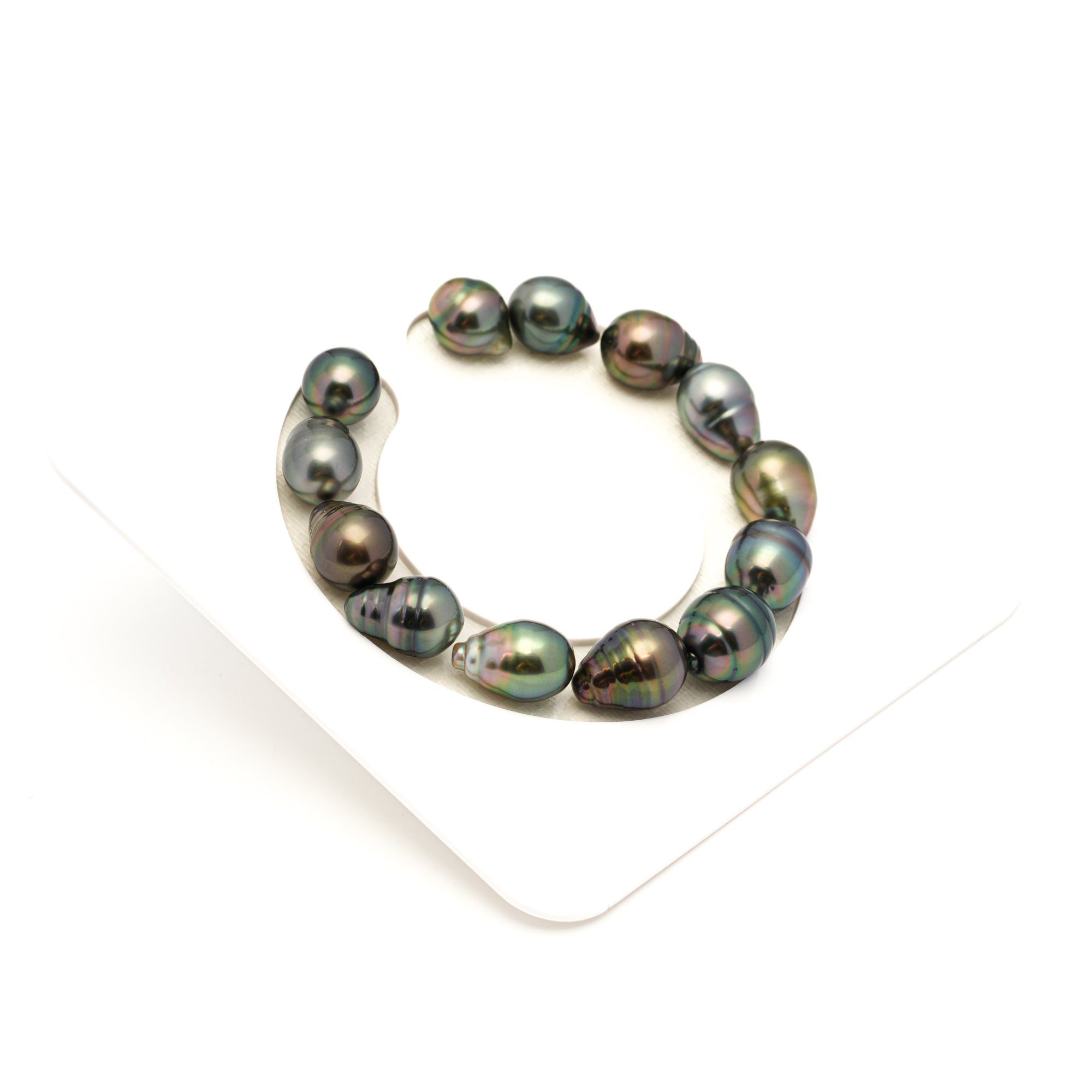 13pcs "High Luster" Multicolor 10-12mm - SB/CL AAA/TOP Quality Tahitian Pearl Bracelet BR2477 LP2