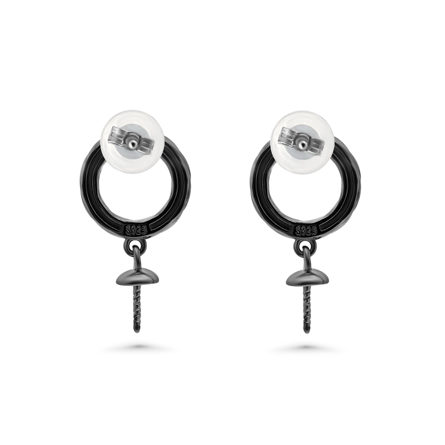 Dangle Earring Bails 925 Silver for Pearl SC289