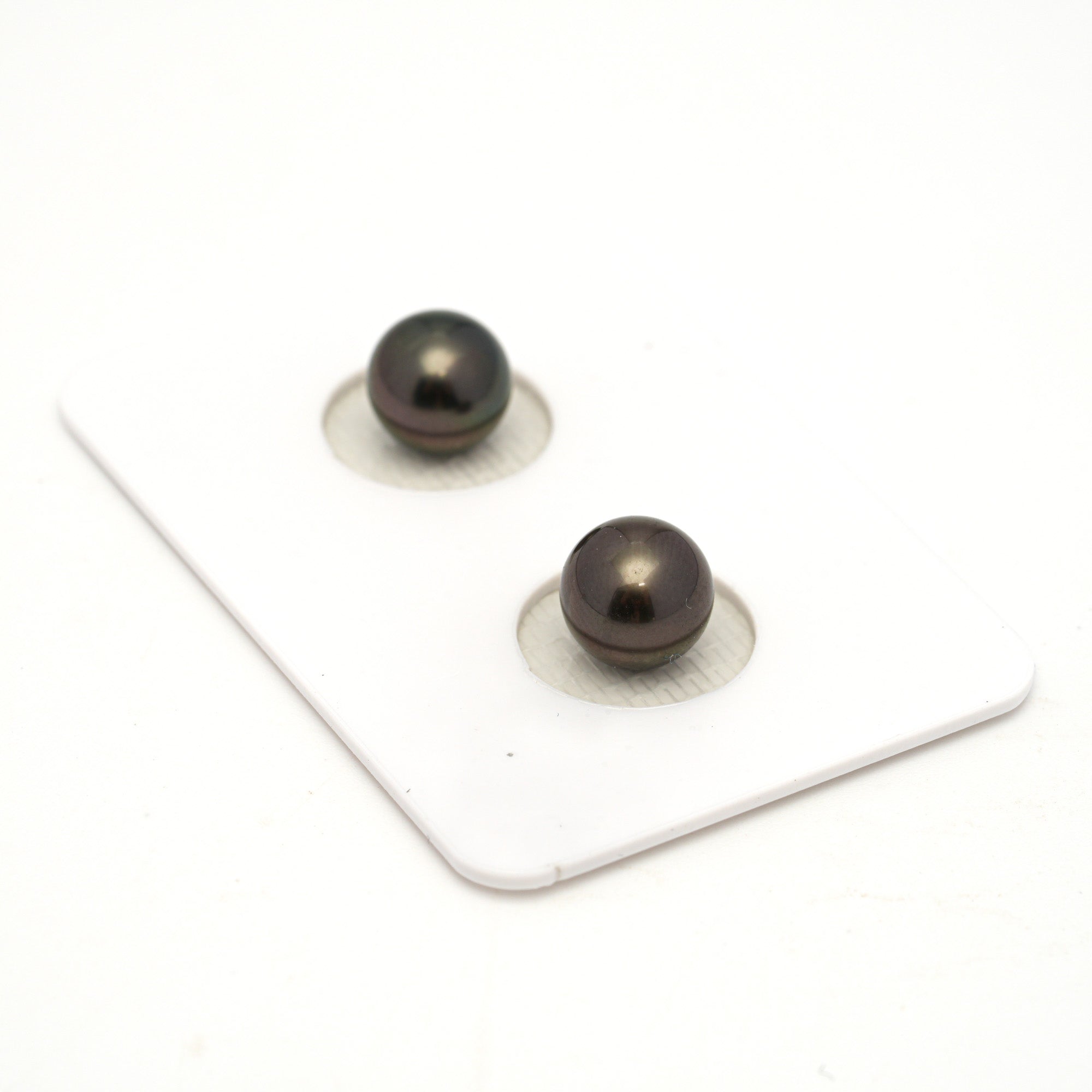 2pcs Brown 7.8mm - RSR AAA/AA Quality Tahitian Pearl Pair ER1785 NG19