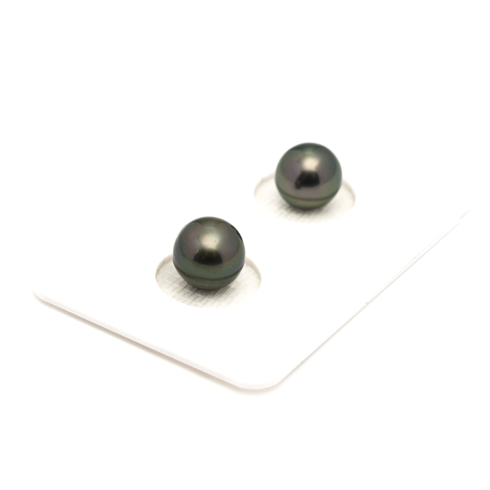 2pcs Green 8.1-8.4mm - SR/NR AAA/AA Quality Tahitian Pearl Pair ER1896 LP1