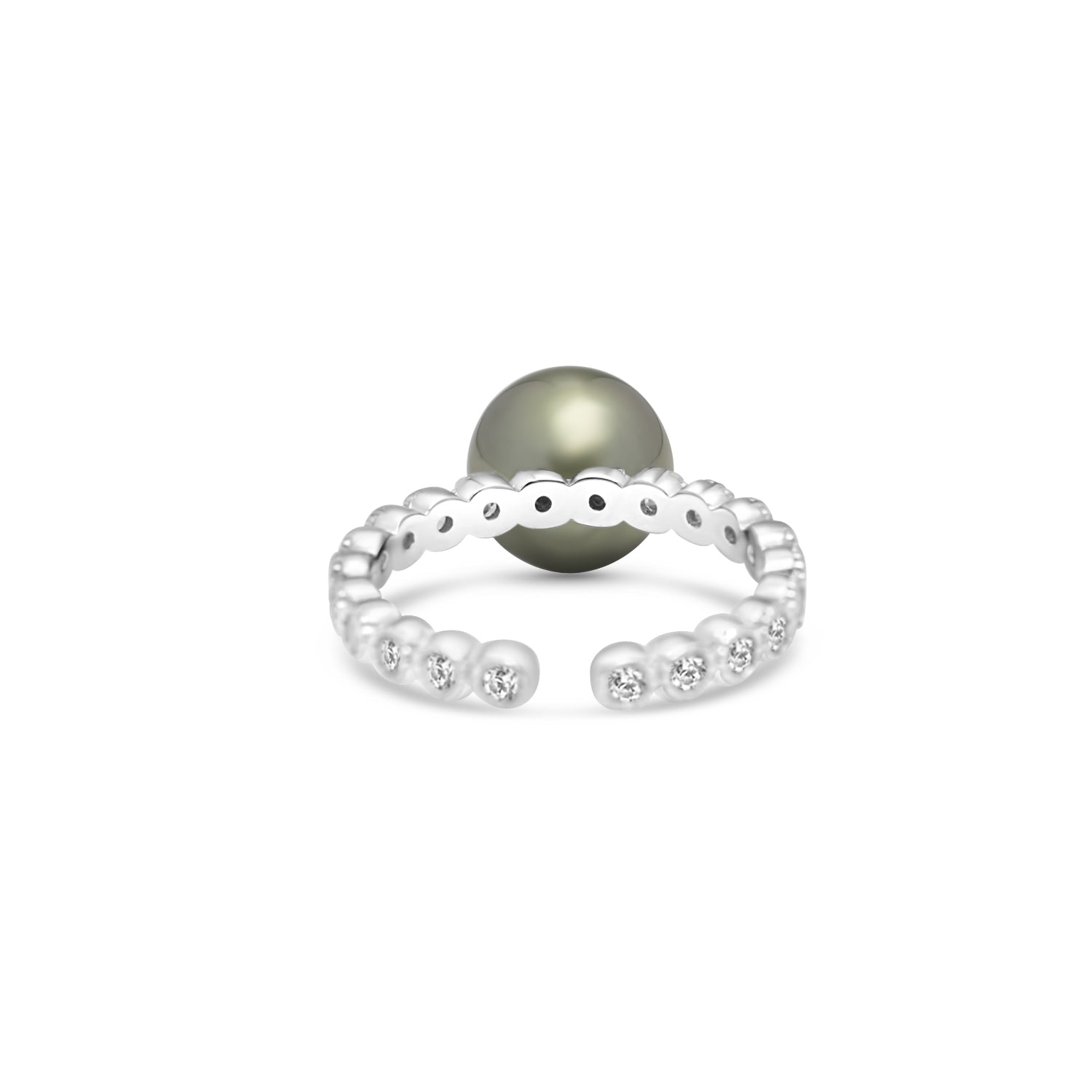 925 Sterling Silver Tahitian Pearl Ring SHM1460 THMIX1