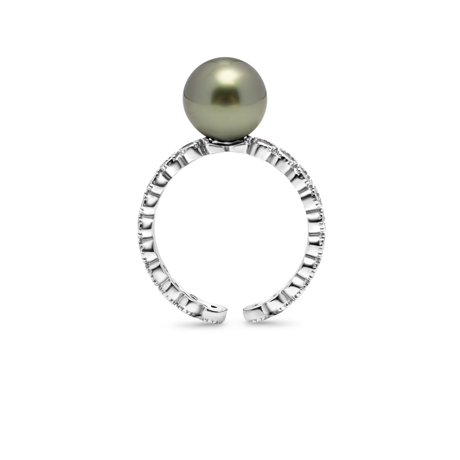 925 Sterling Silver Tahitian Pearl Ring SHM1460 THMIX1