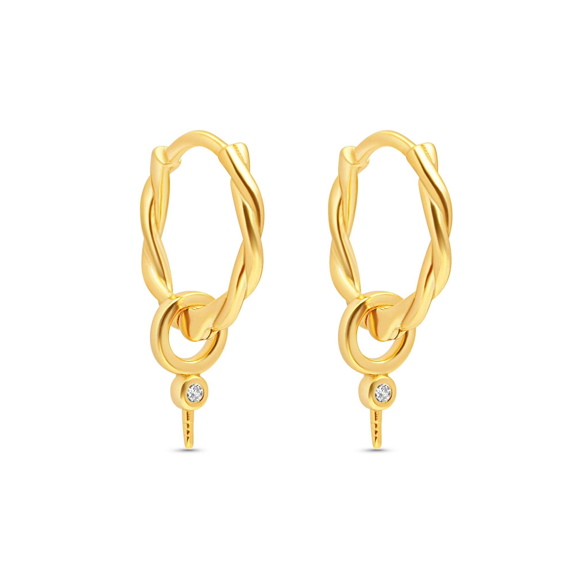 Dangle Earring Bails 925 Silver for Pearl SC444