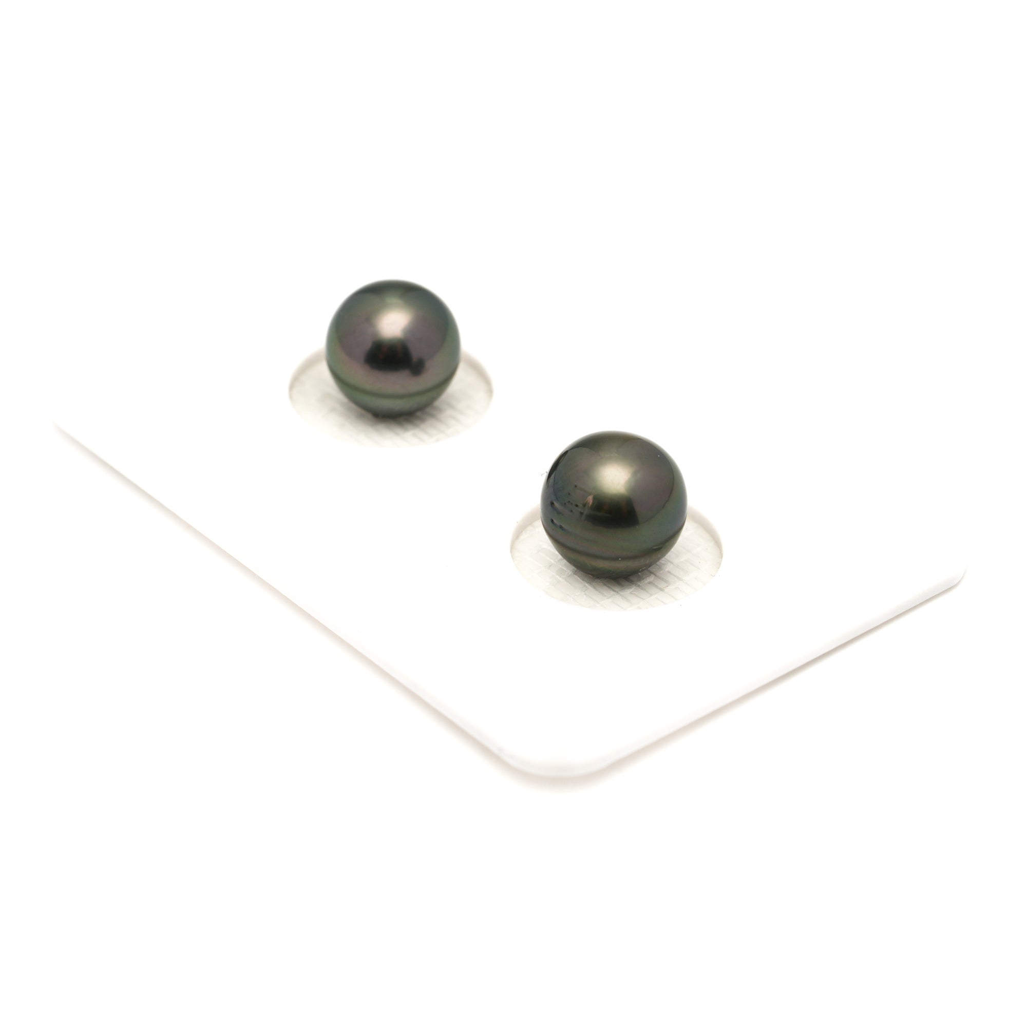 2pcs Green 8.1-8.4mm - SR/NR AAA/AA Quality Tahitian Pearl Pair ER1896 LP1