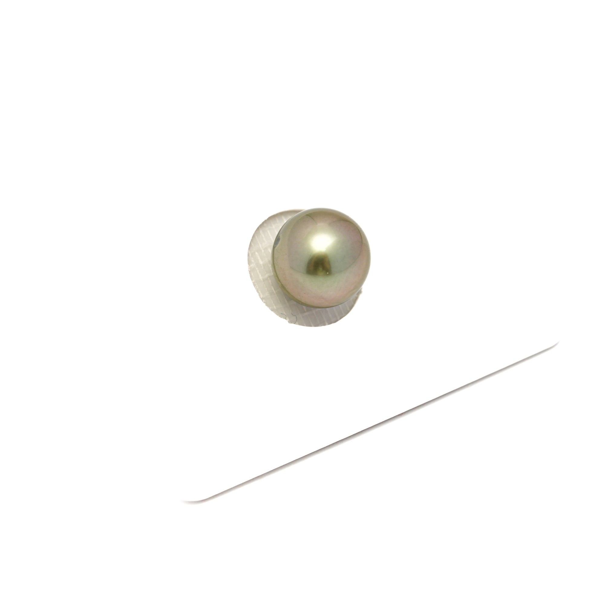 1pcs "High Luster" Olive Green 9.7mm - RSR AAA/AA Quality Tahitian Pearl Single LP2383 OR13