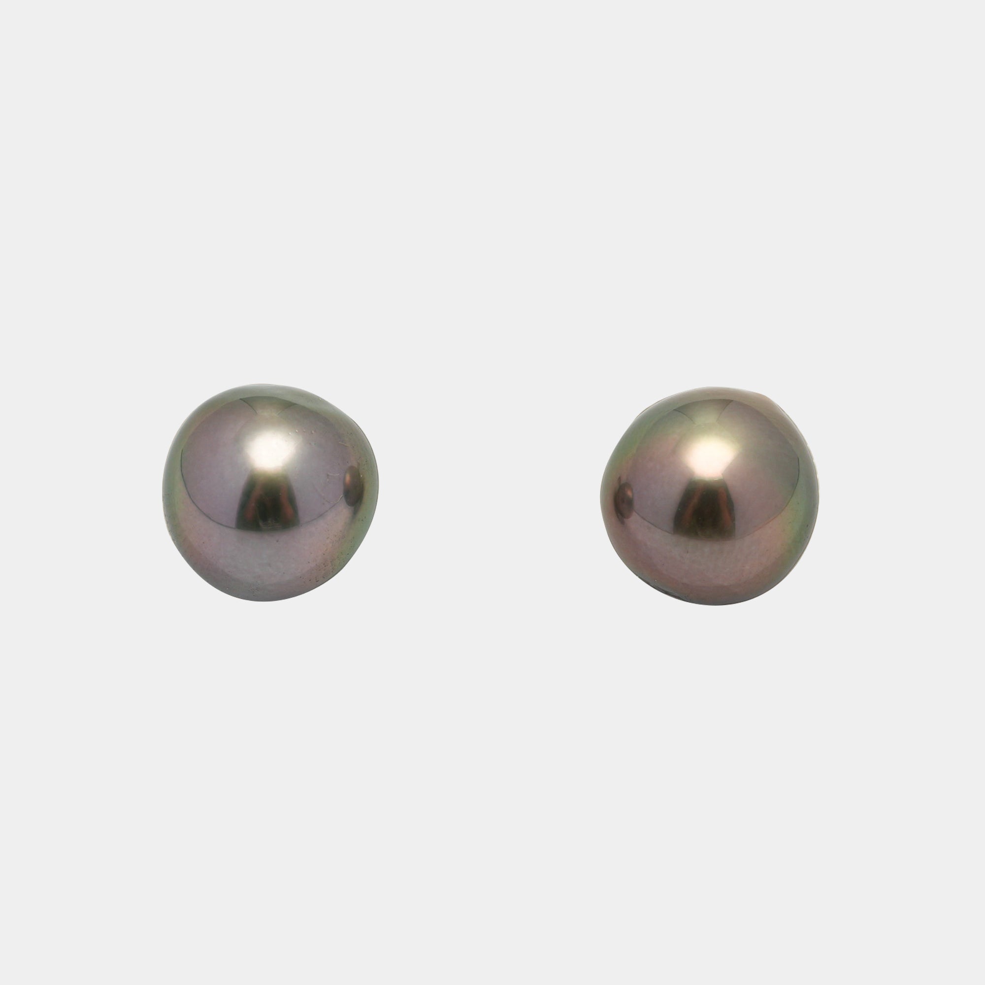 2pcs Green Cherry 10.2-10.3mm - NR AAA Quality Tahitian Pearl Pair ER1606 OR11