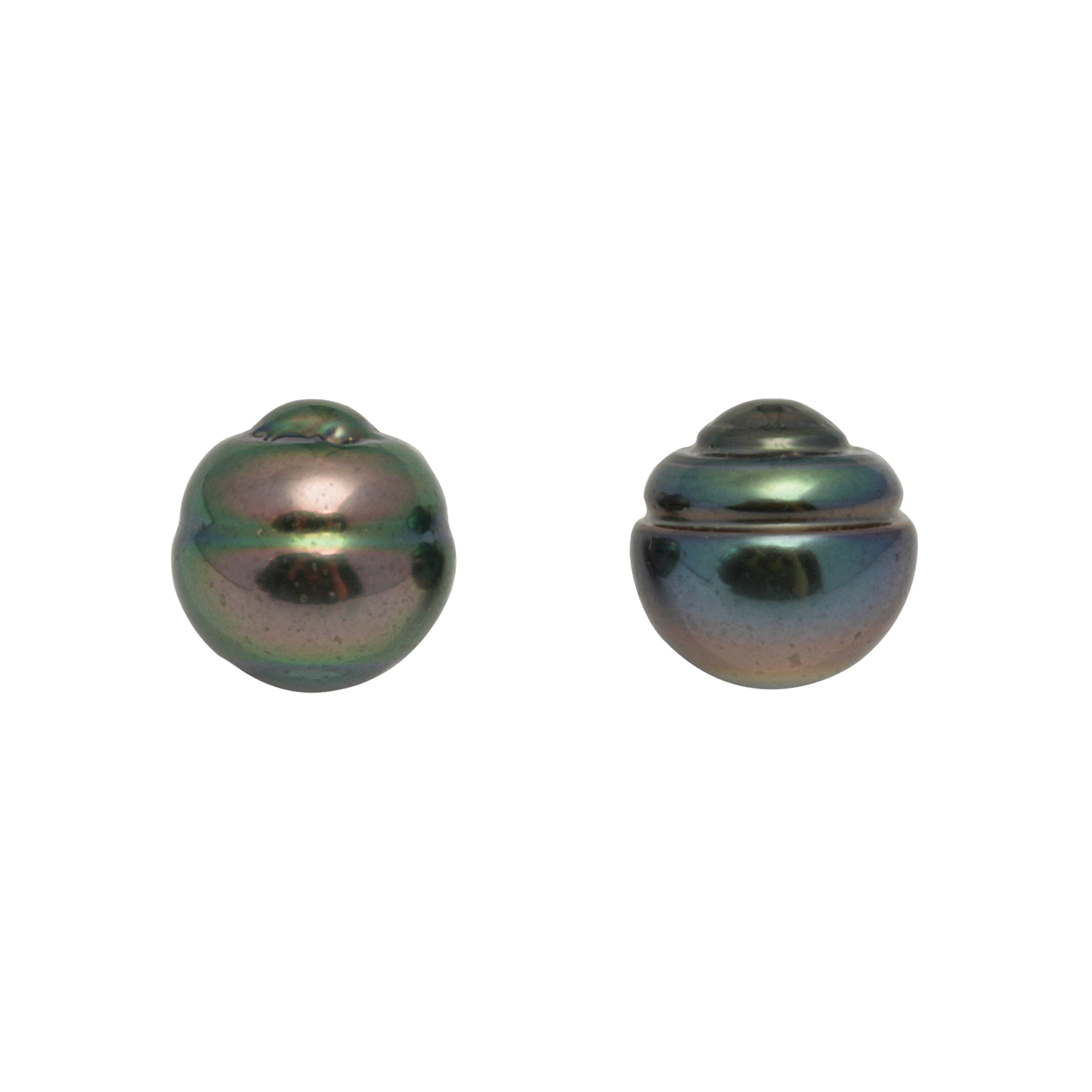 2pcs "High Luster" Multicolor 12.7-12.8mm - CL/SB AAA Quality Tahitian Pearl Pair ER1709 CMP9