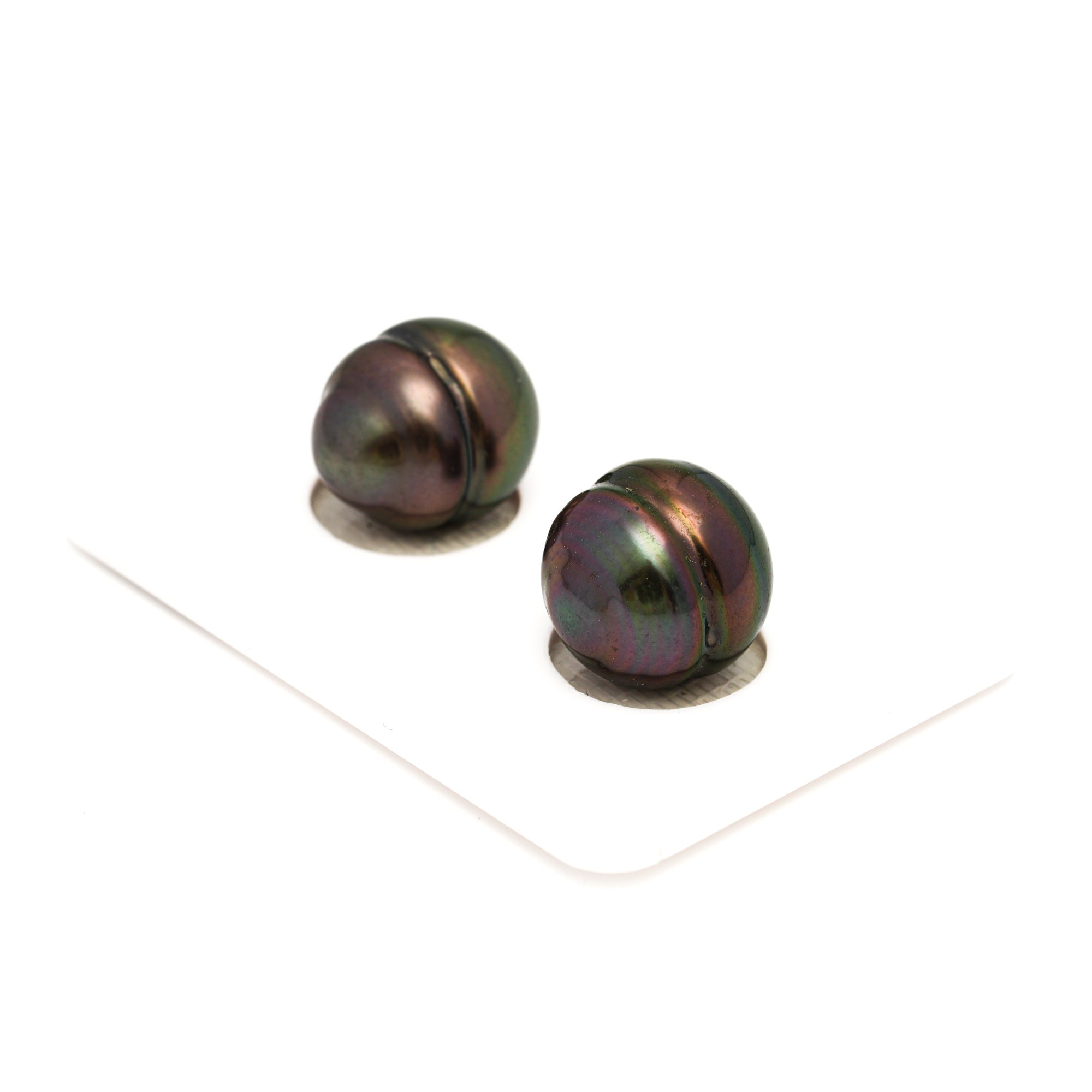 2pcs Brown Green 12.2-12.7mm - CL AAA/AA Quality Tahitian Pearl Pair ER1814 CMP9