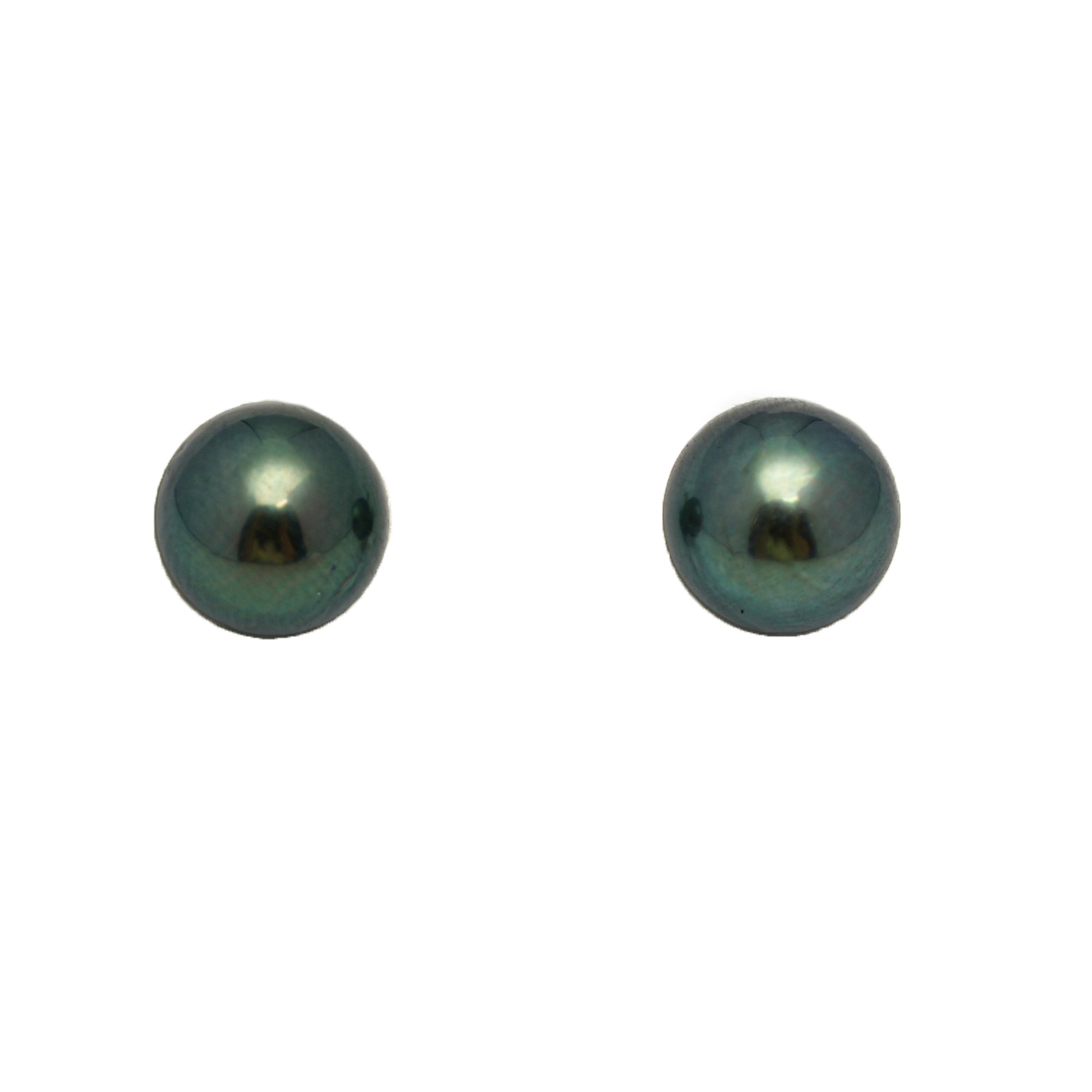 2pcs Blue Green 9.3mm - RSR AA/AAA Quality Tahitian Pearl Pair ER1748 OR13