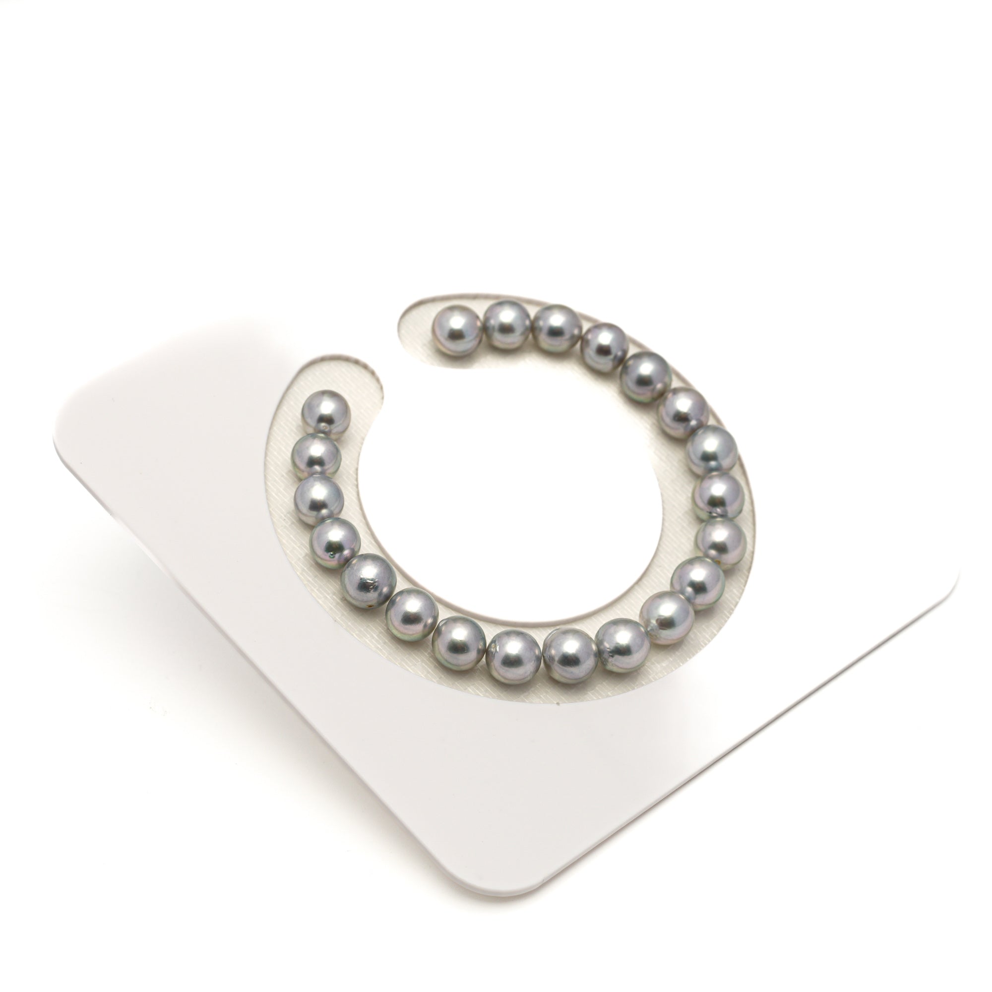 21pcs Akoya Pearl "High Luster" Silver Cherry 7.1-7.8mm - SB/NR AA/AAA Quality Bracelet AKBR2400 CMA1