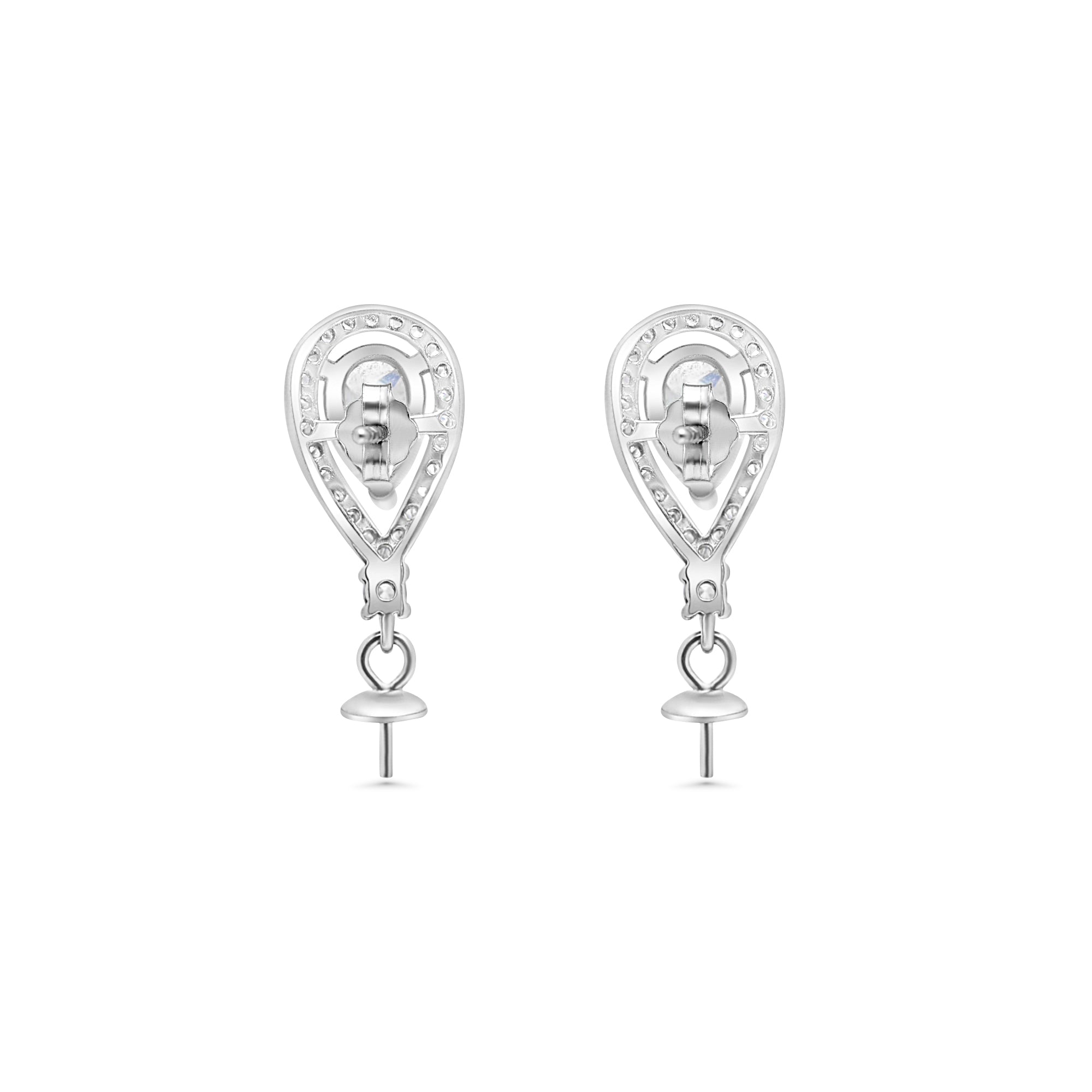 Studs Earring Bails 925 Silver for Pearl SC507