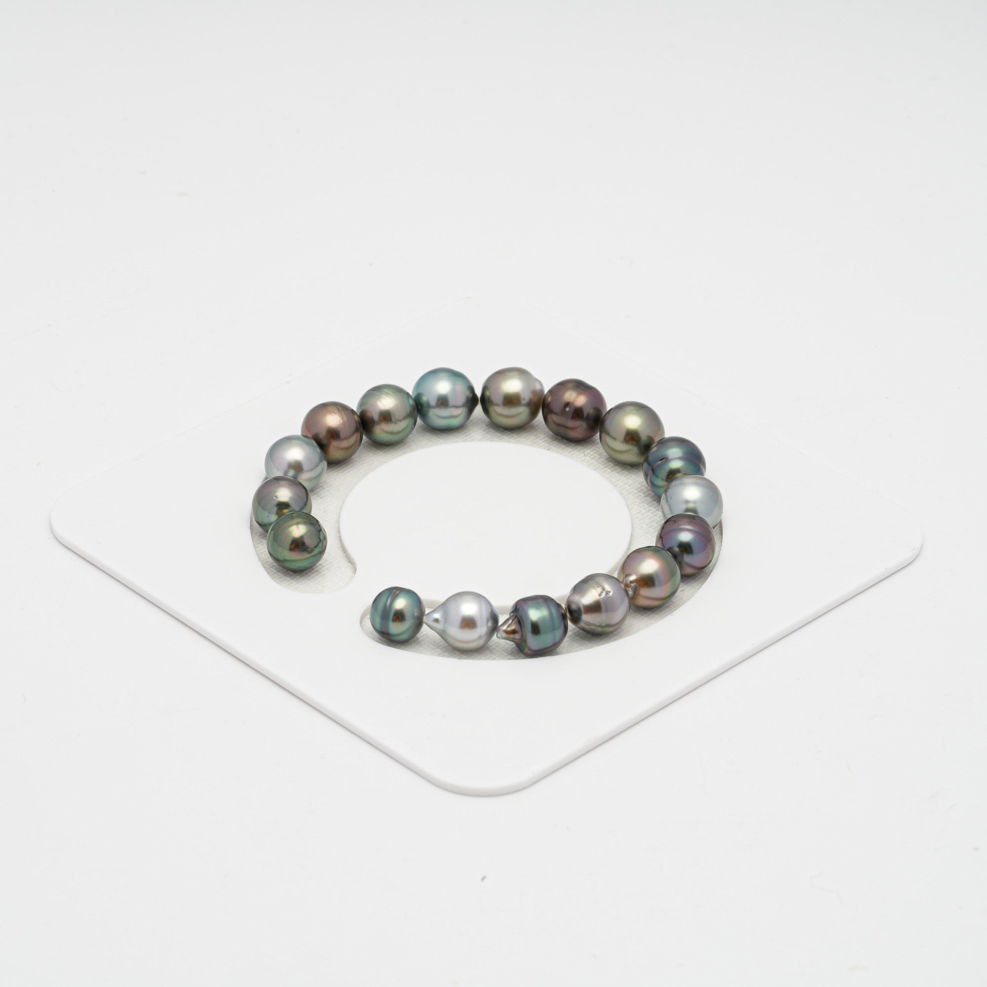 17pcs Multicolor 8-9mm - CL AAA/AA Quality Tahitian Pearl Bracelet BR2013 OR7