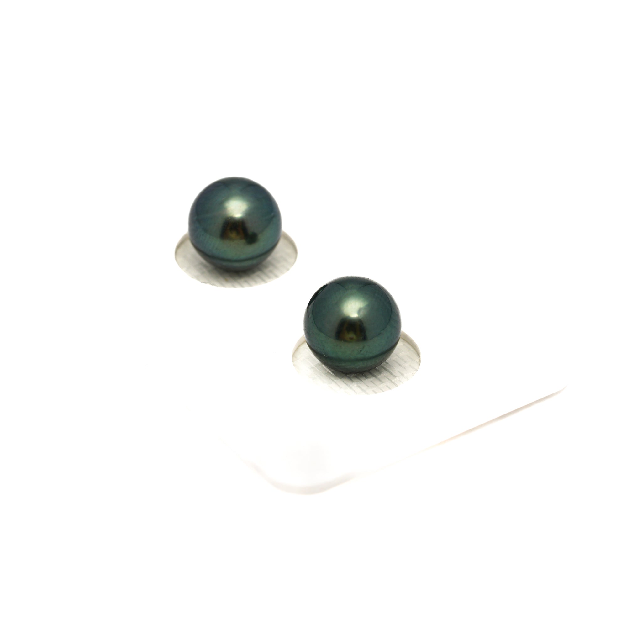 2pcs Blue Green 9.3mm - RSR AA/AAA Quality Tahitian Pearl Pair ER1748 OR13