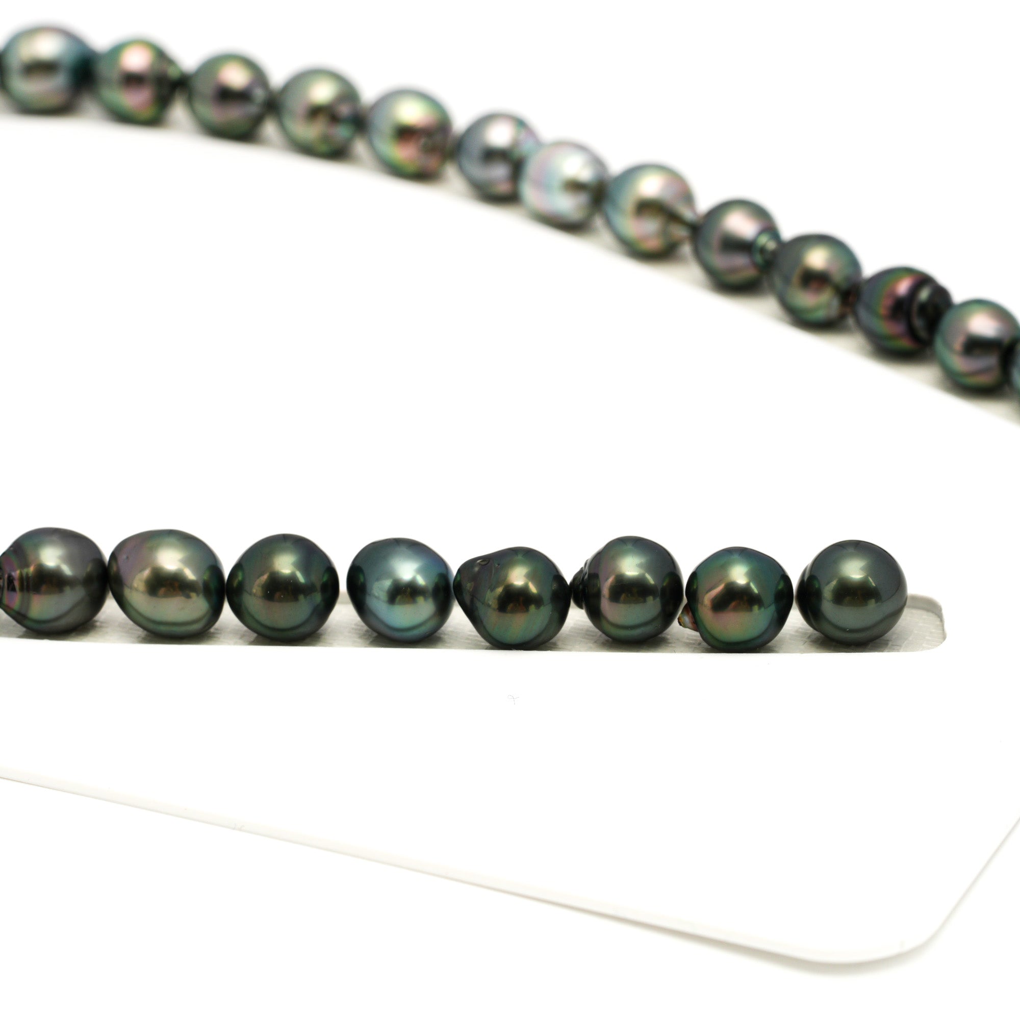 37pcs Green 9-12mm - SB AAA/AA Quality Tahitian Pearl Necklace NL1704 TH5