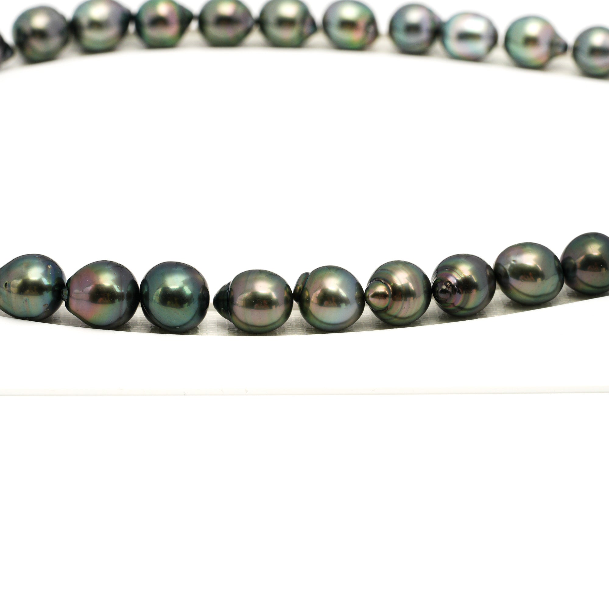 37pcs Green 9-12mm - SB AAA/AA Quality Tahitian Pearl Necklace NL1704 TH5
