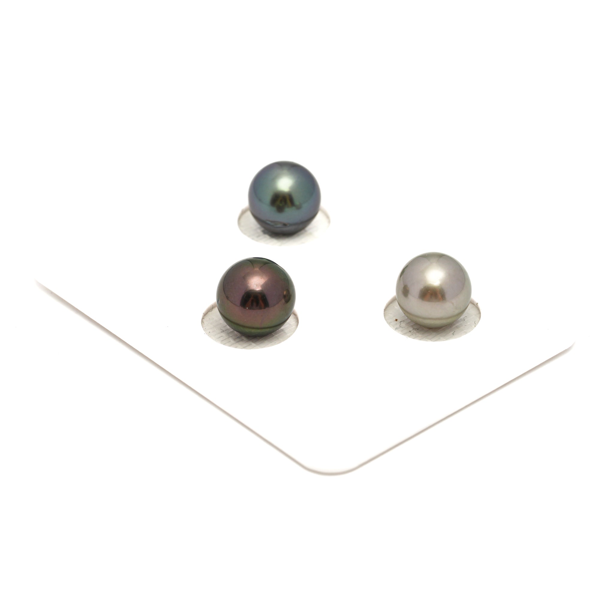3pcs Multicolor 9.5-9.9mm - RSR AAA/AA Quality Tahitian Pearl Trio Set ER1832 OR13