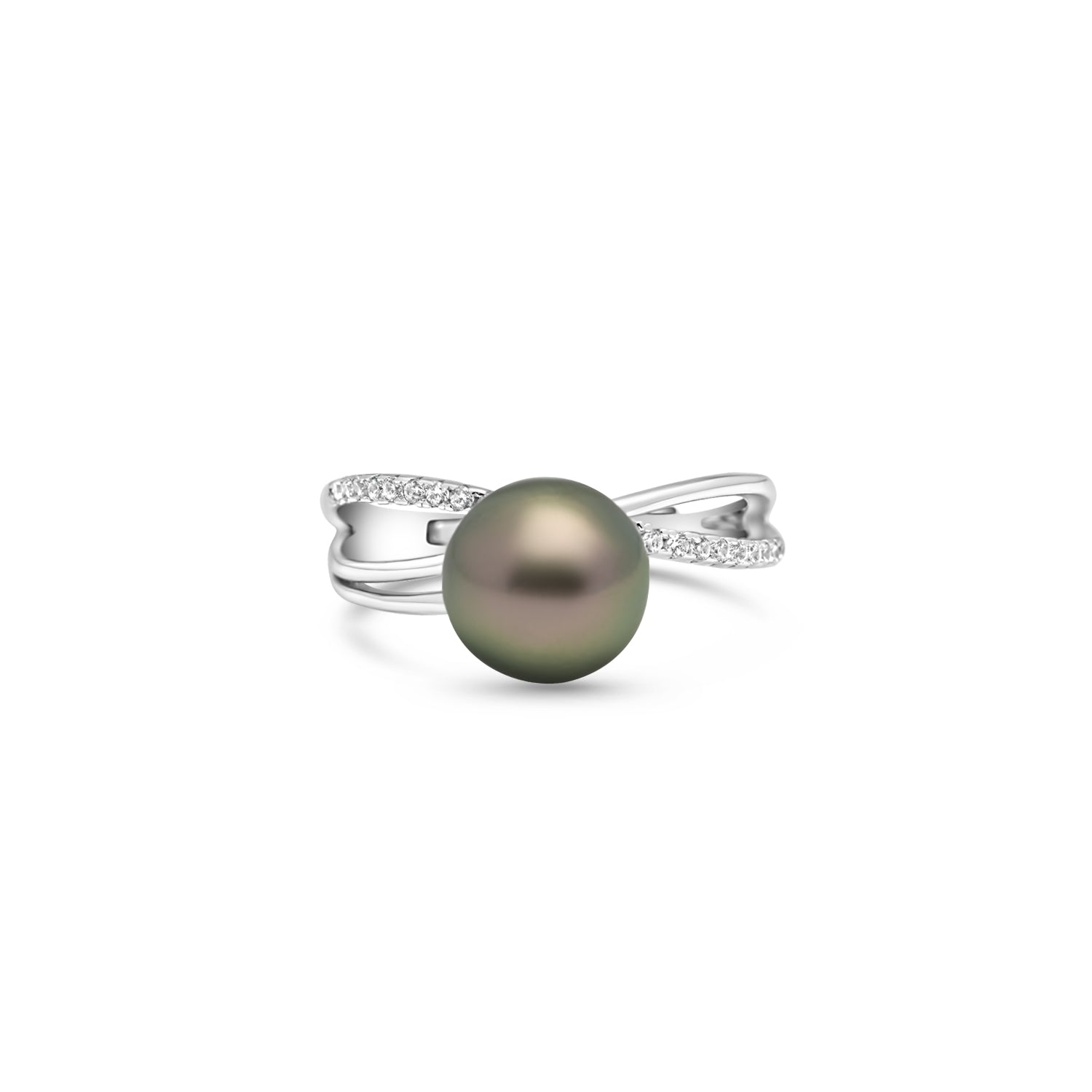 925 Sterling Silver Tahitian Pearl Ring SHM1454 THMIX1