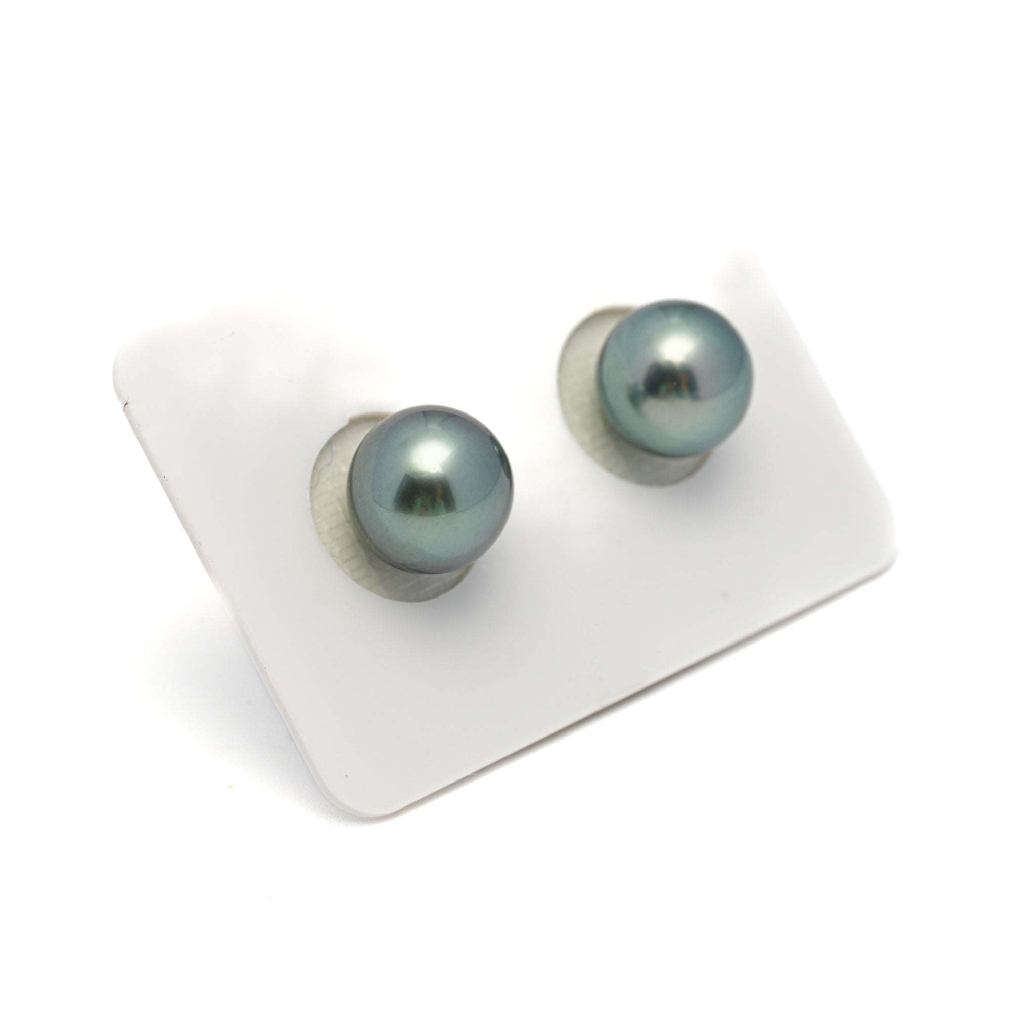 2pcs Blue Green 10.1-10.4mm - RSR AAA/AA Quality Tahitian Pearl Pair ER1701 OR12