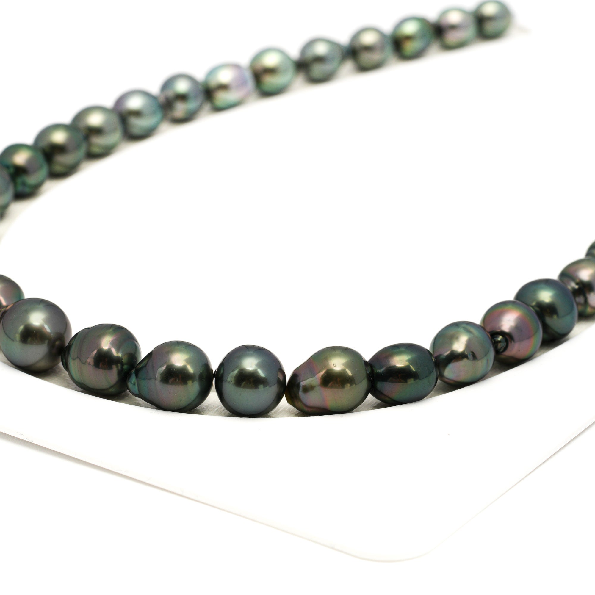 37pcs Green 9-12mm - SB AAA/AA Quality Tahitian Pearl Necklace NL1704 TH5
