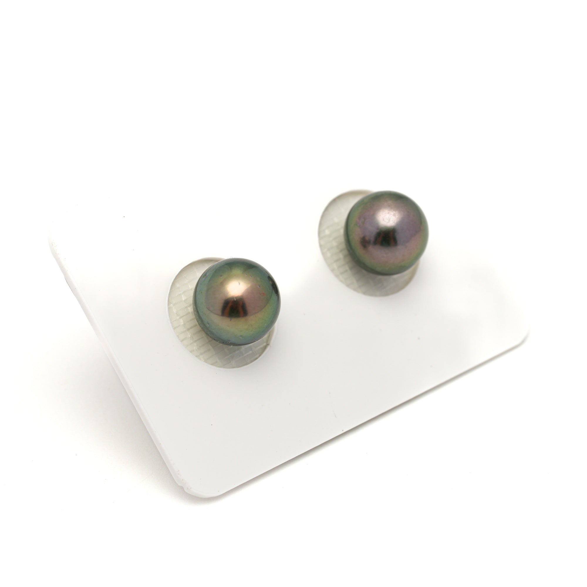2pcs Peacock 9.1-9.2mm - RSR AA Quality Tahitian Pearl Pair ER1743