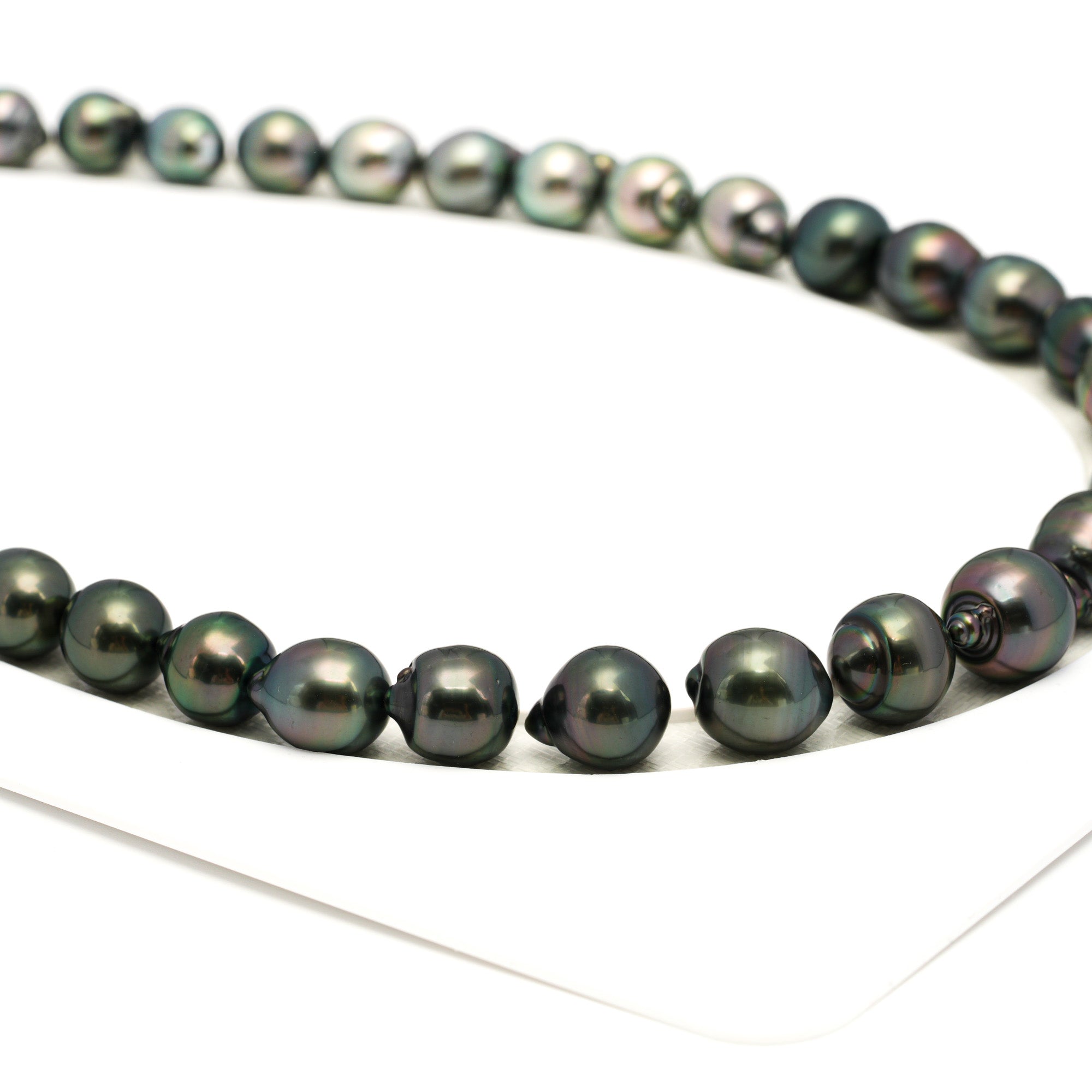 37pcs Green 9-12mm - SB AAA/AA Quality Tahitian Pearl Necklace NL1704 TH5