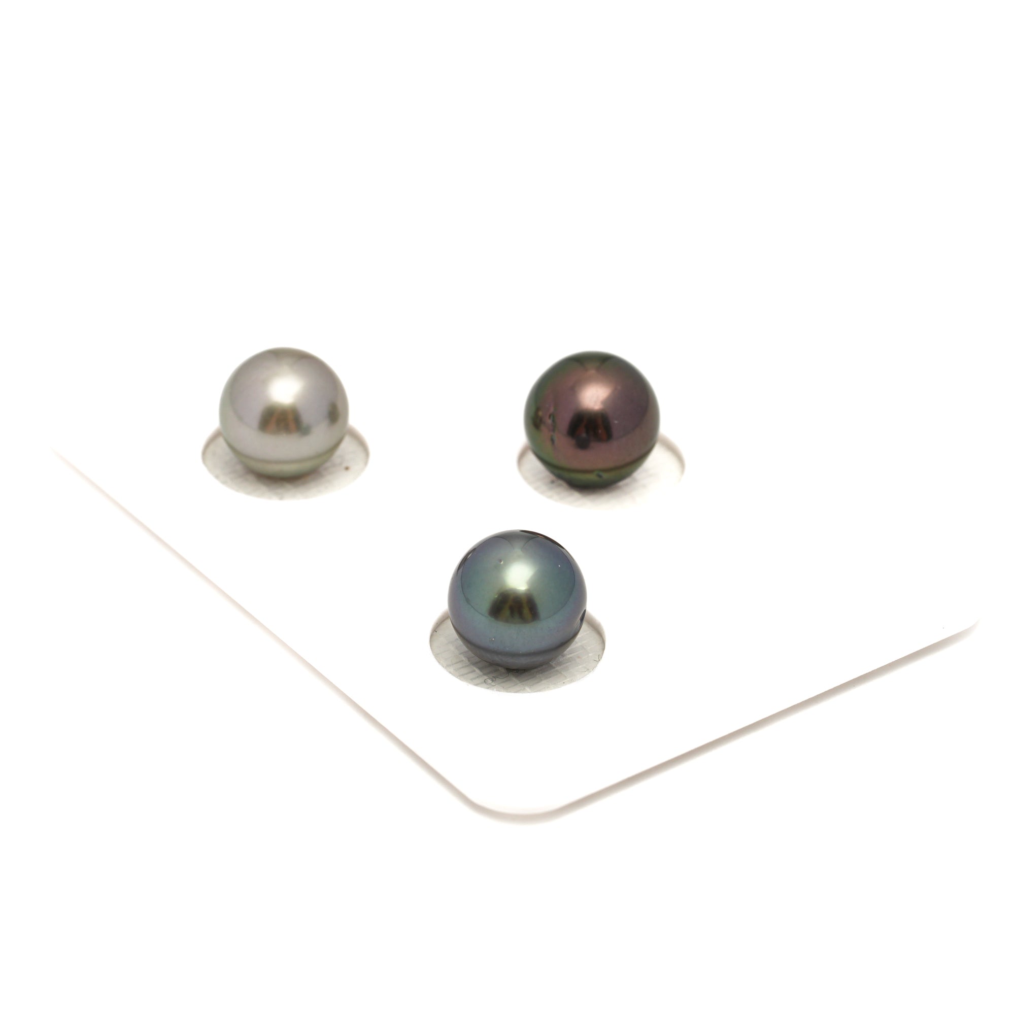 3pcs Multicolor 9.5-9.9mm - RSR AAA/AA Quality Tahitian Pearl Trio Set ER1832 OR13