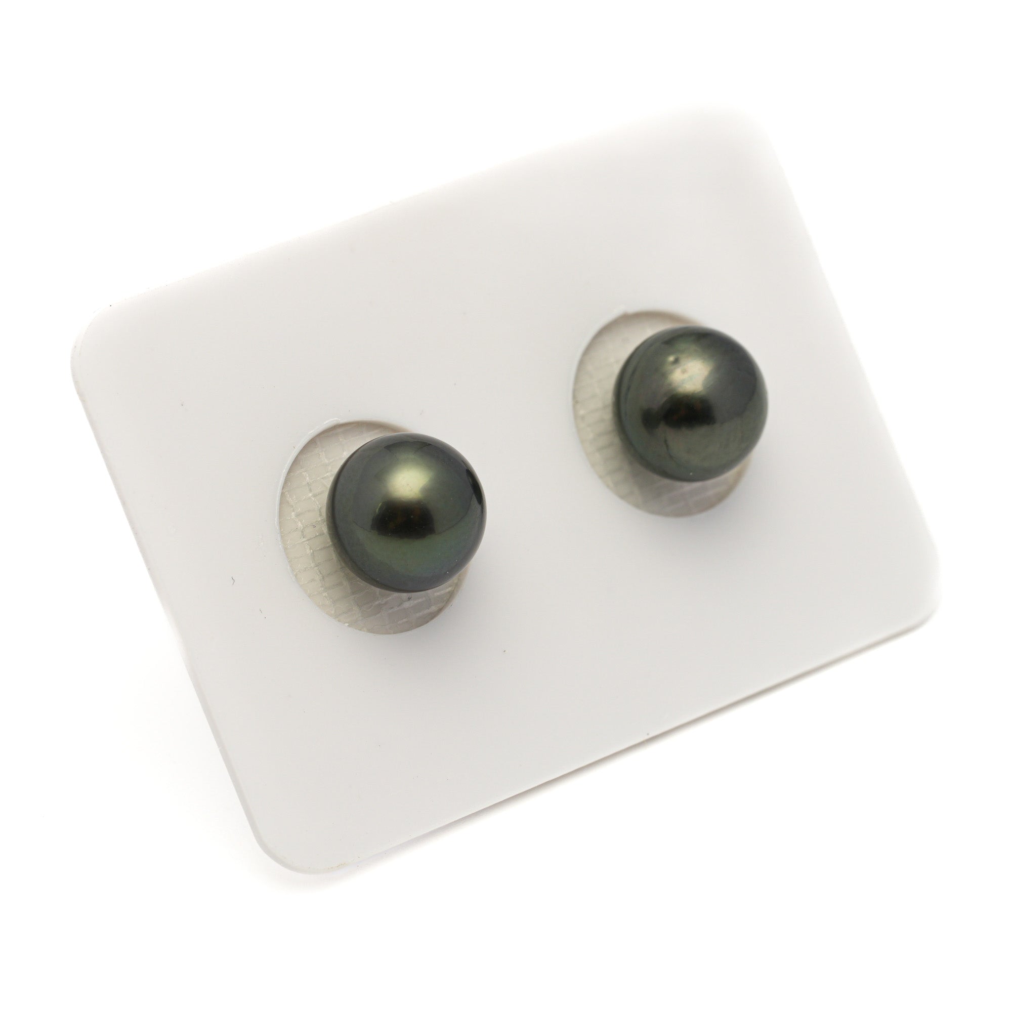 2pcs Dark Green 8.9mm - SR AA Quality Tahitian Pearl Pair ER1898 LP1
