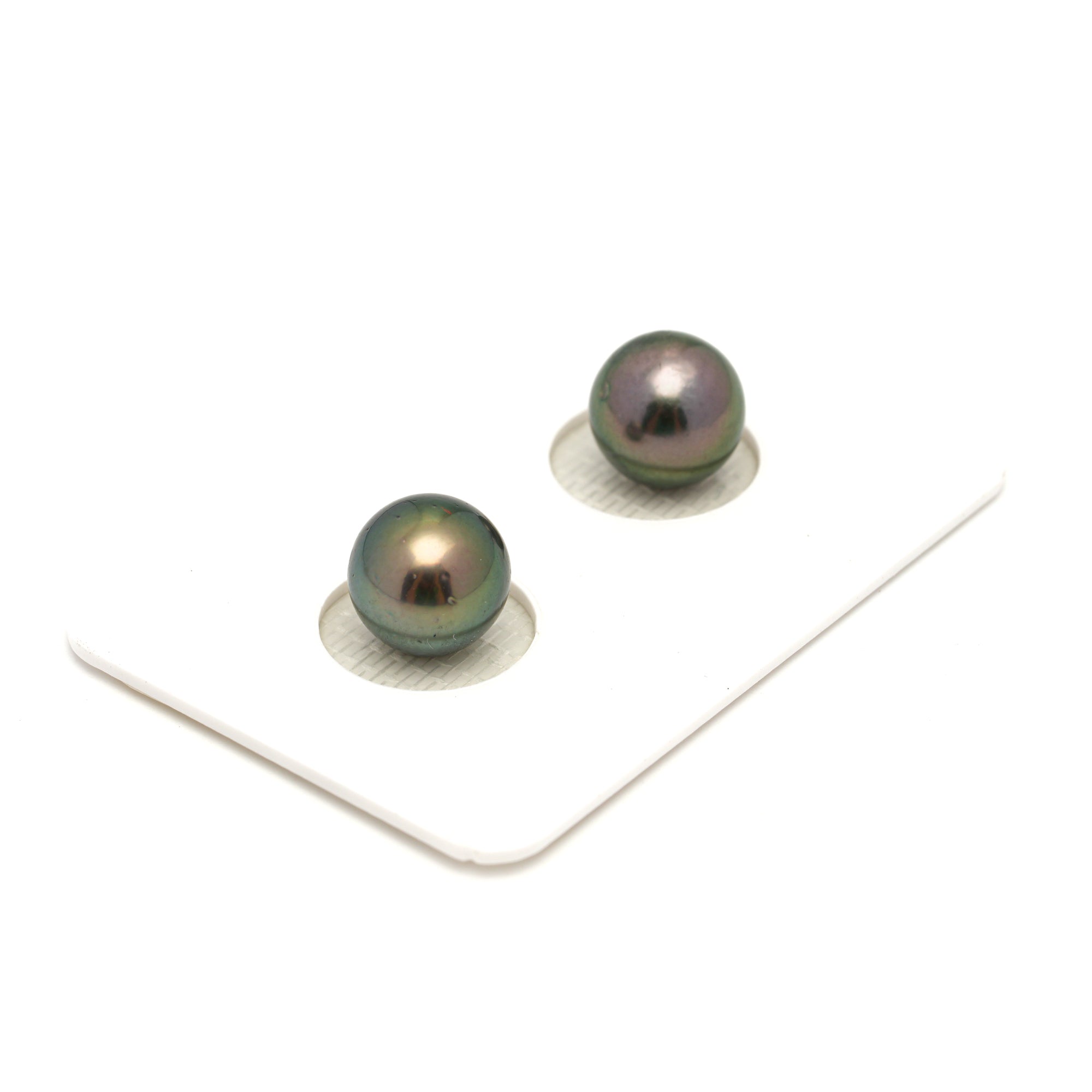 2pcs Peacock 9.1-9.2mm - RSR AA Quality Tahitian Pearl Pair ER1743